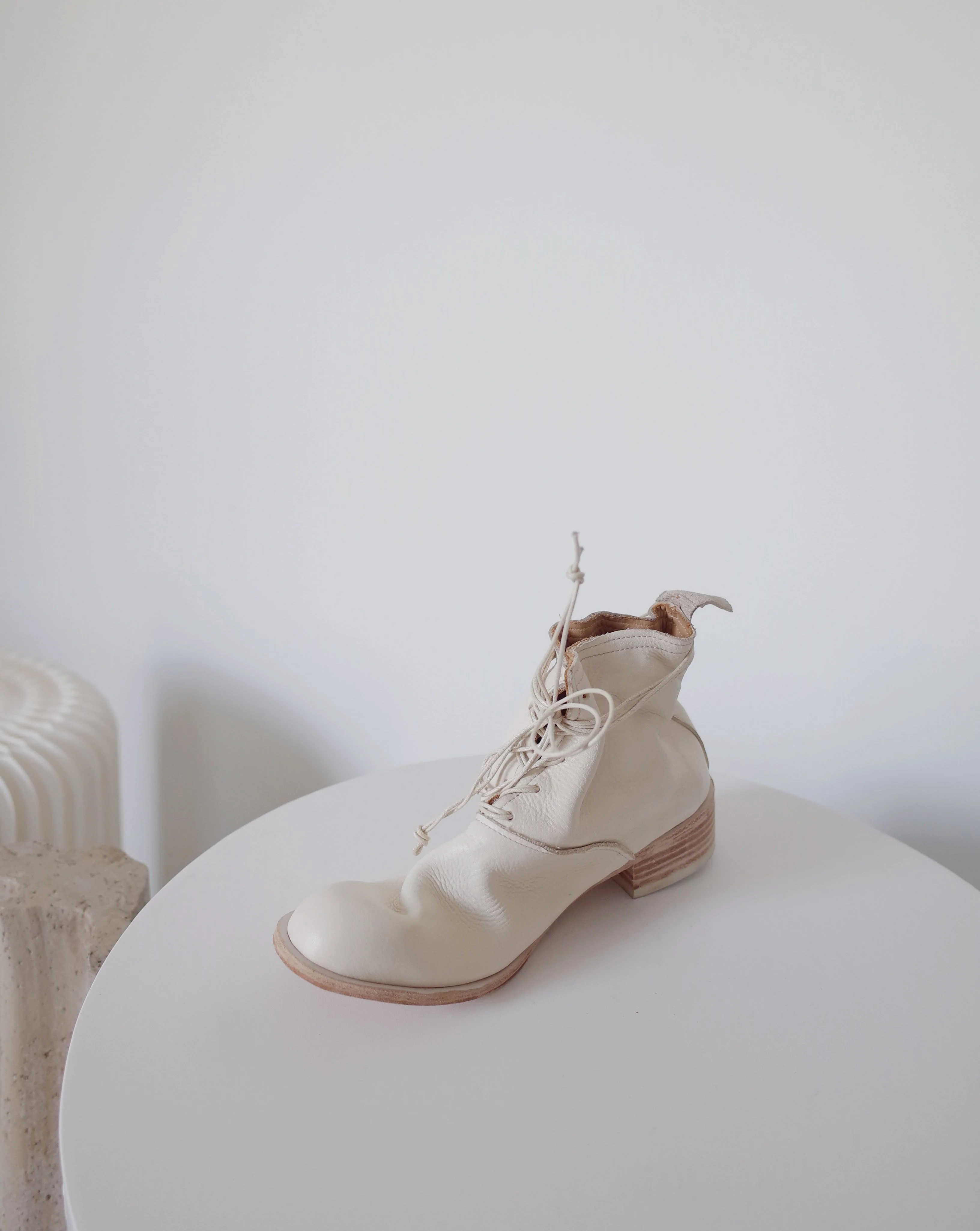 White Leather Ankle Boots - Image 3
