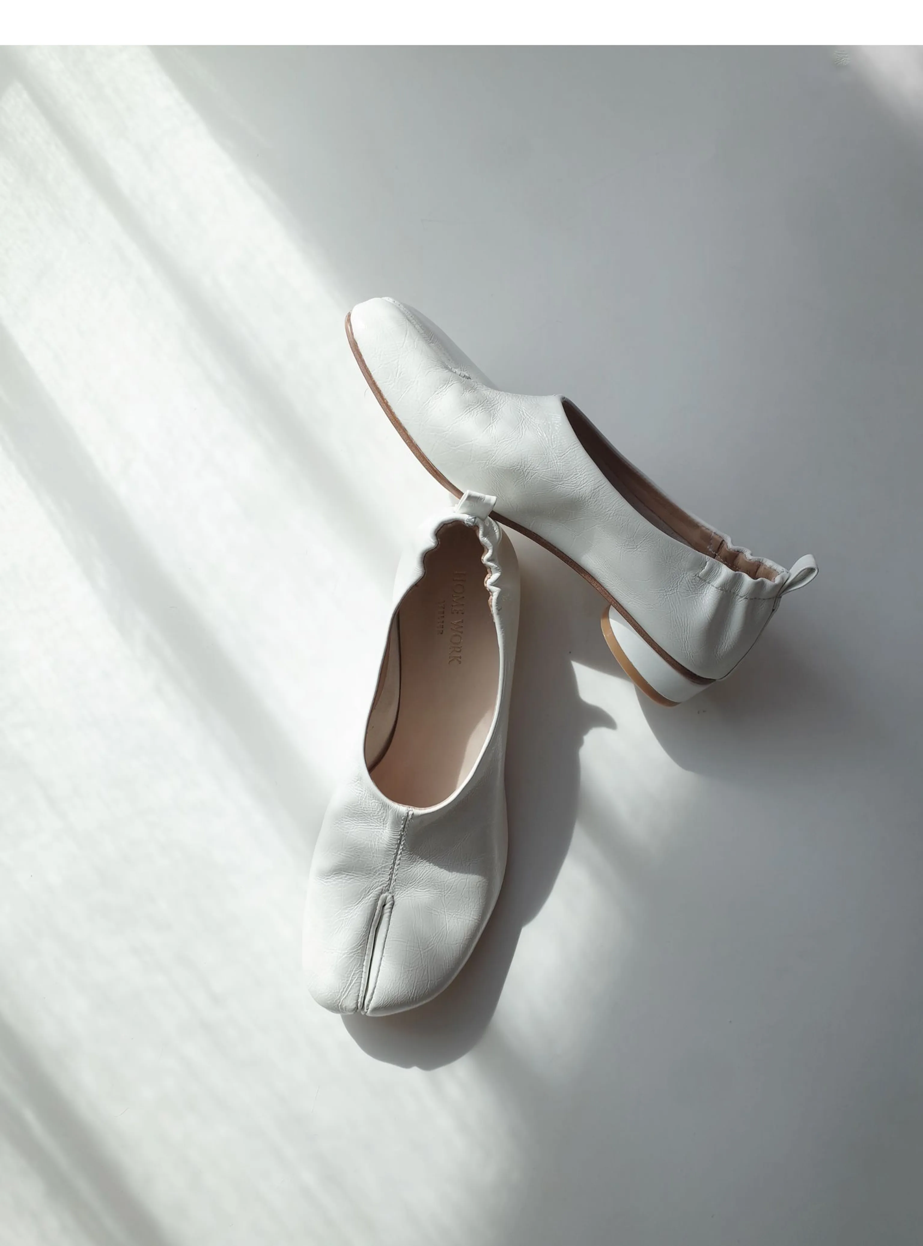 White Split-Toe Flats