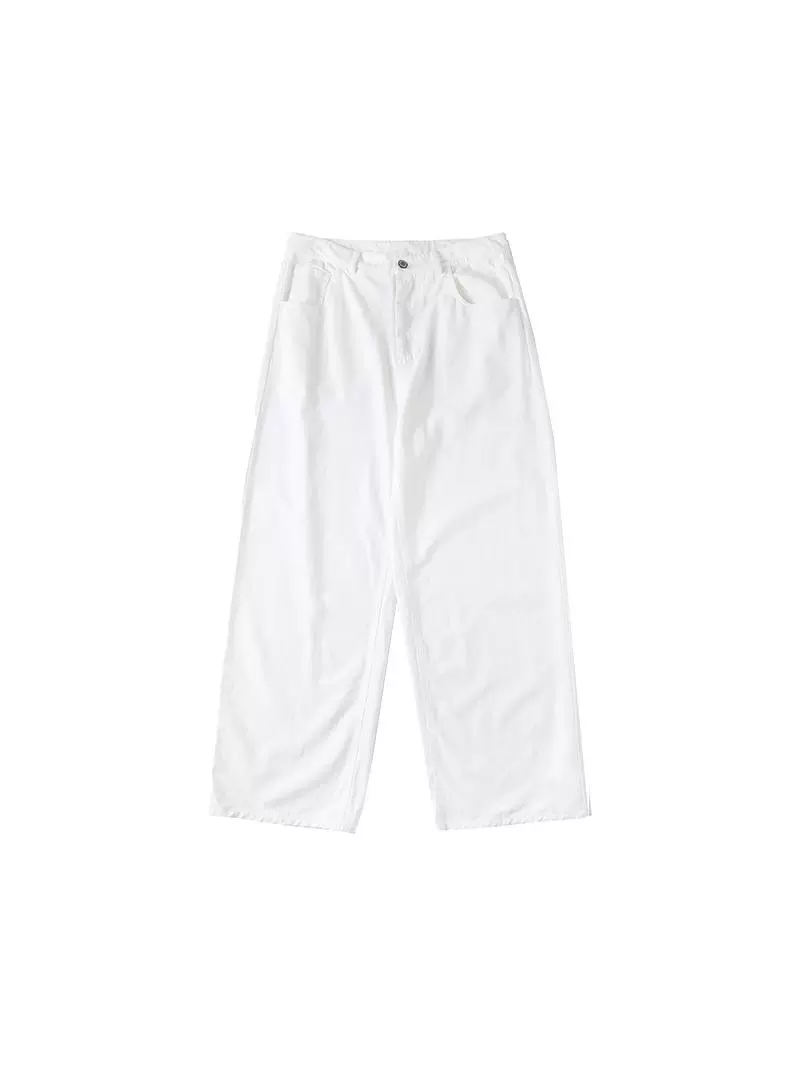 White Straight Trousers - Image 4