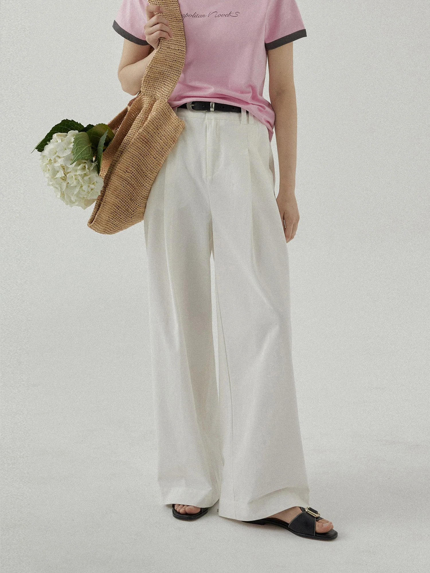 White Wide-Leg Trousers - Image 5