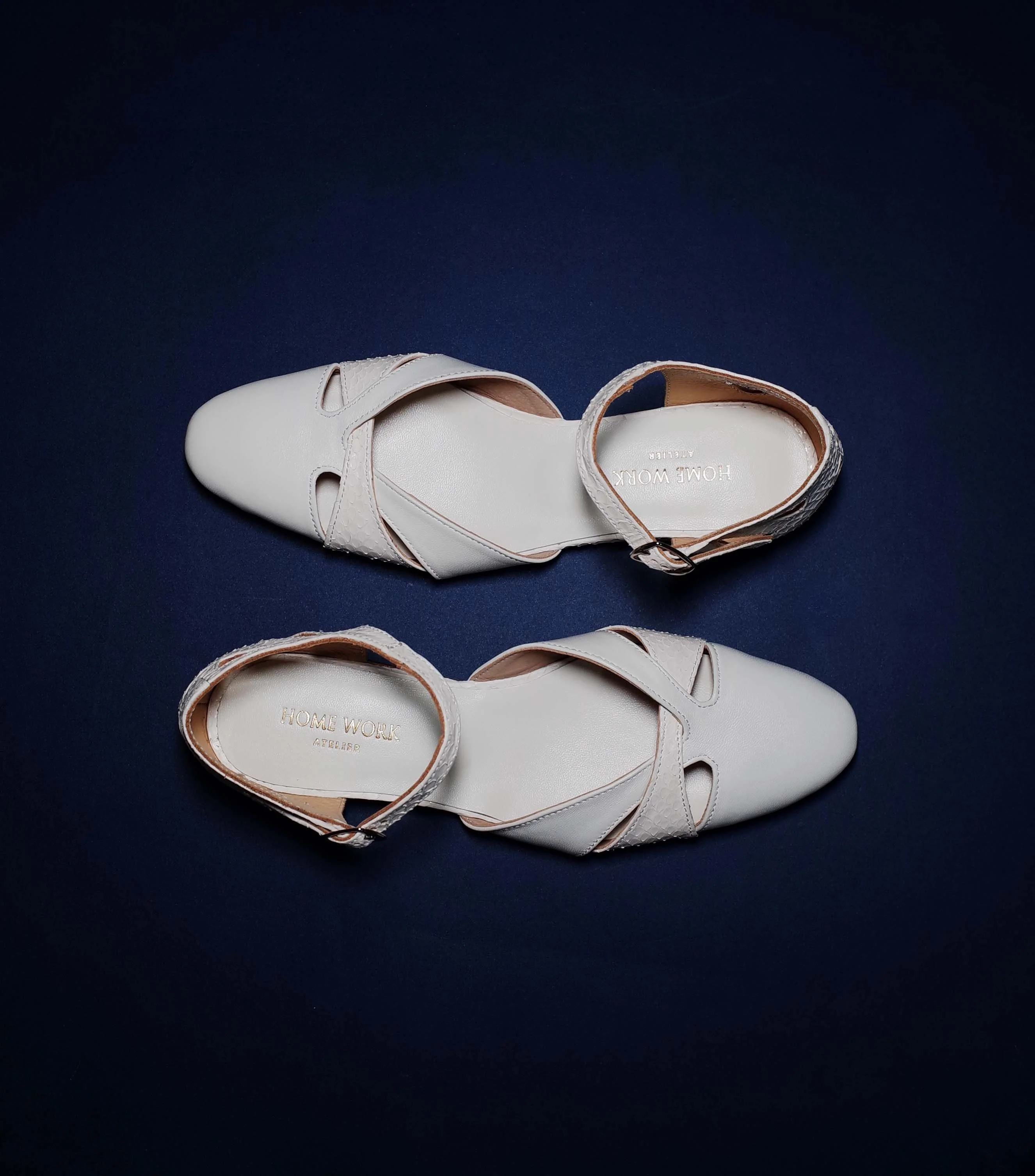 White Woven Leather Sandals - Image 2