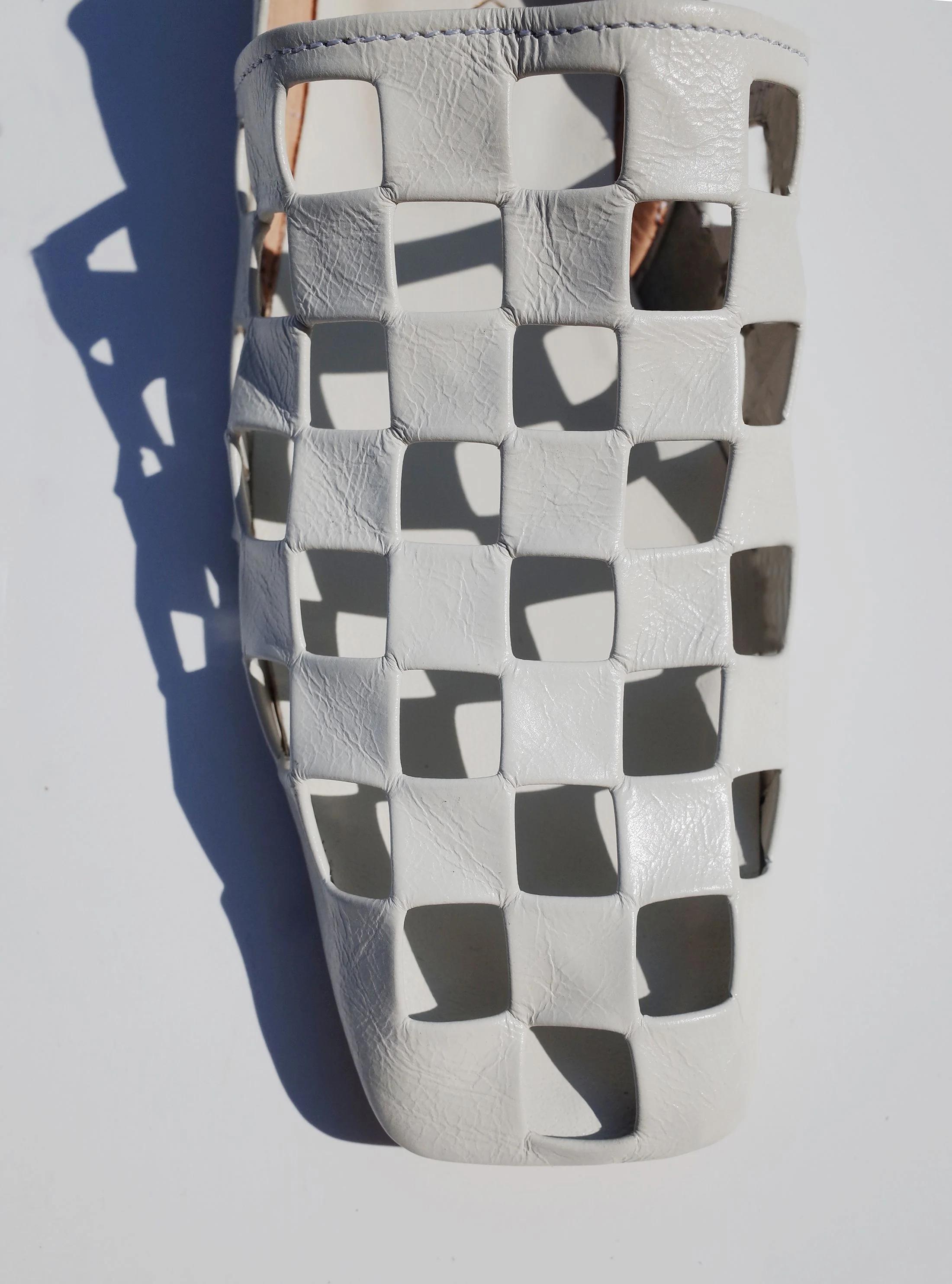 White Woven Slip-On Shoes - Image 5