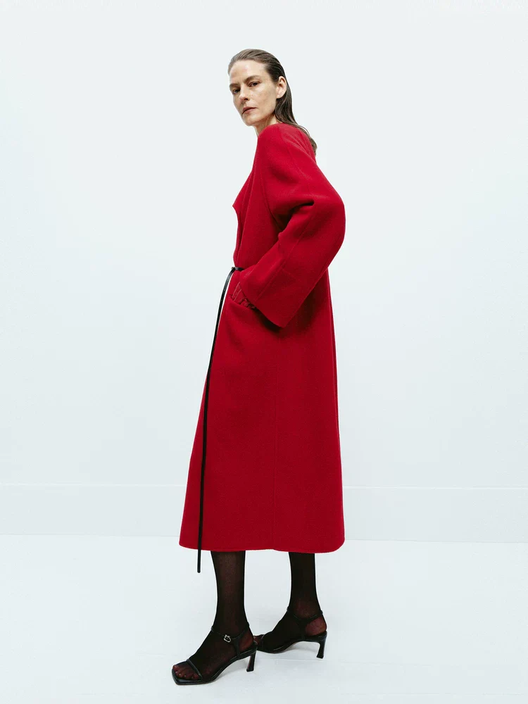 Wide-Lapel Wrap Coat - Image 2