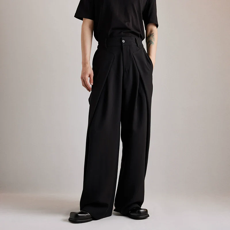 Wide-Leg Black Trousers