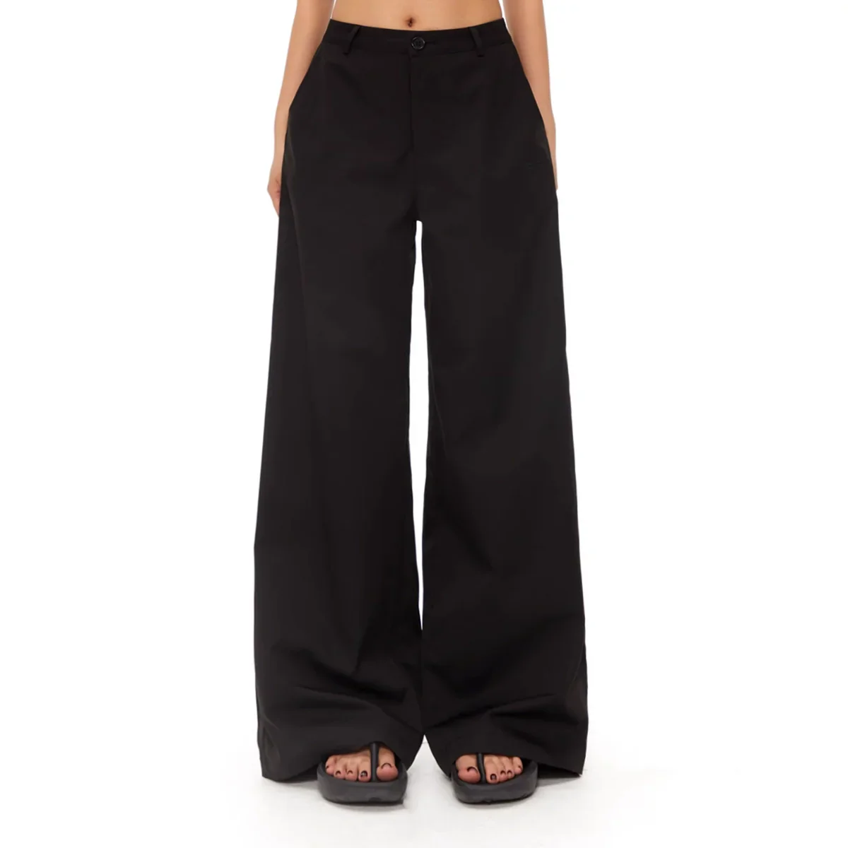 Wide-Leg Black Trousers