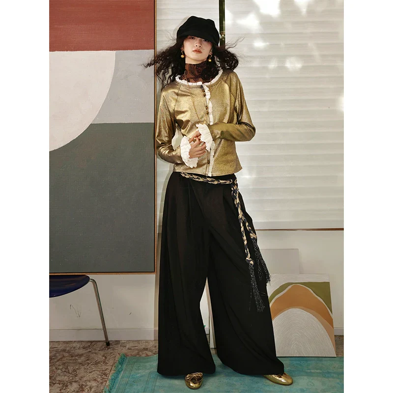 Wide-Leg Classic Trousers