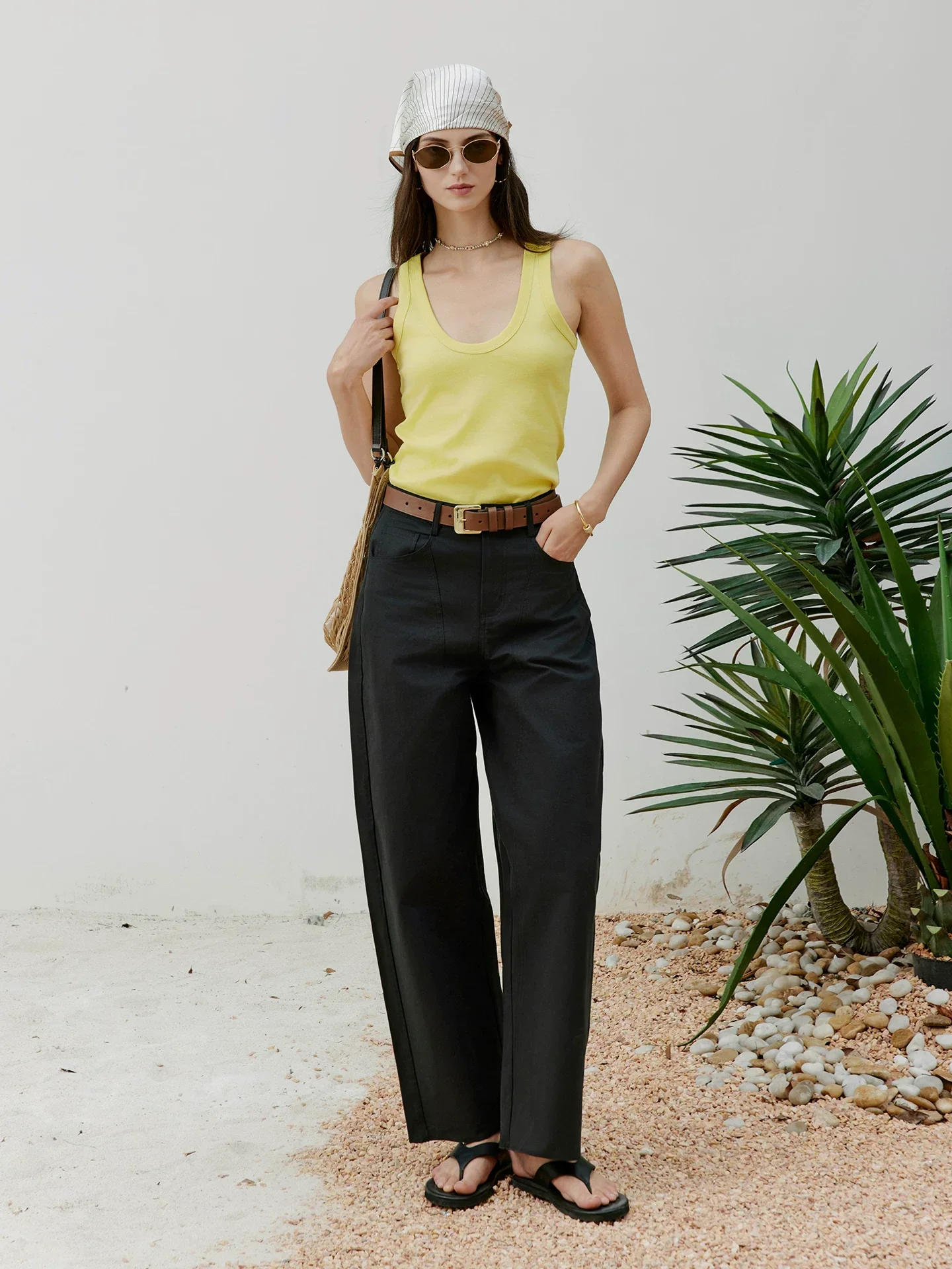 Wide-Leg Cotton Trousers - Image 2