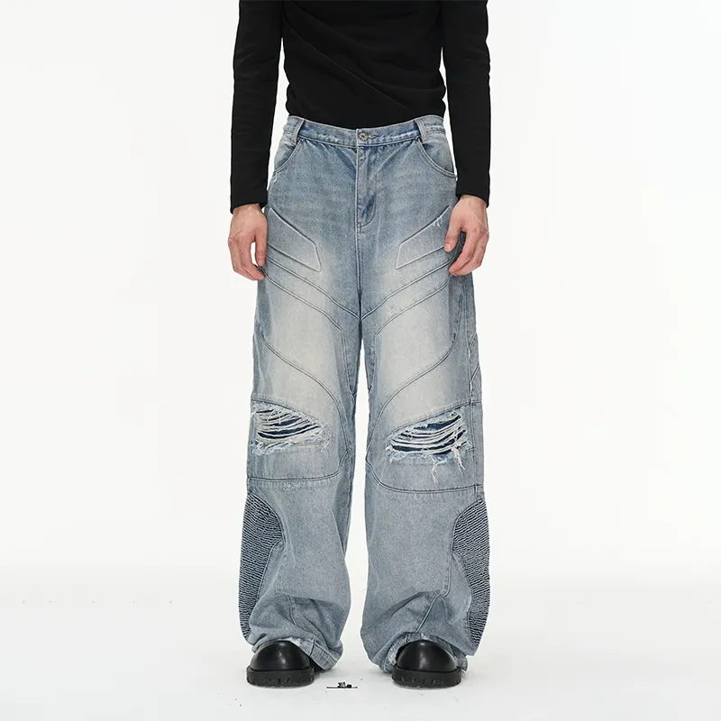 Wide-Leg Distressed Denim Jeans - Image 6