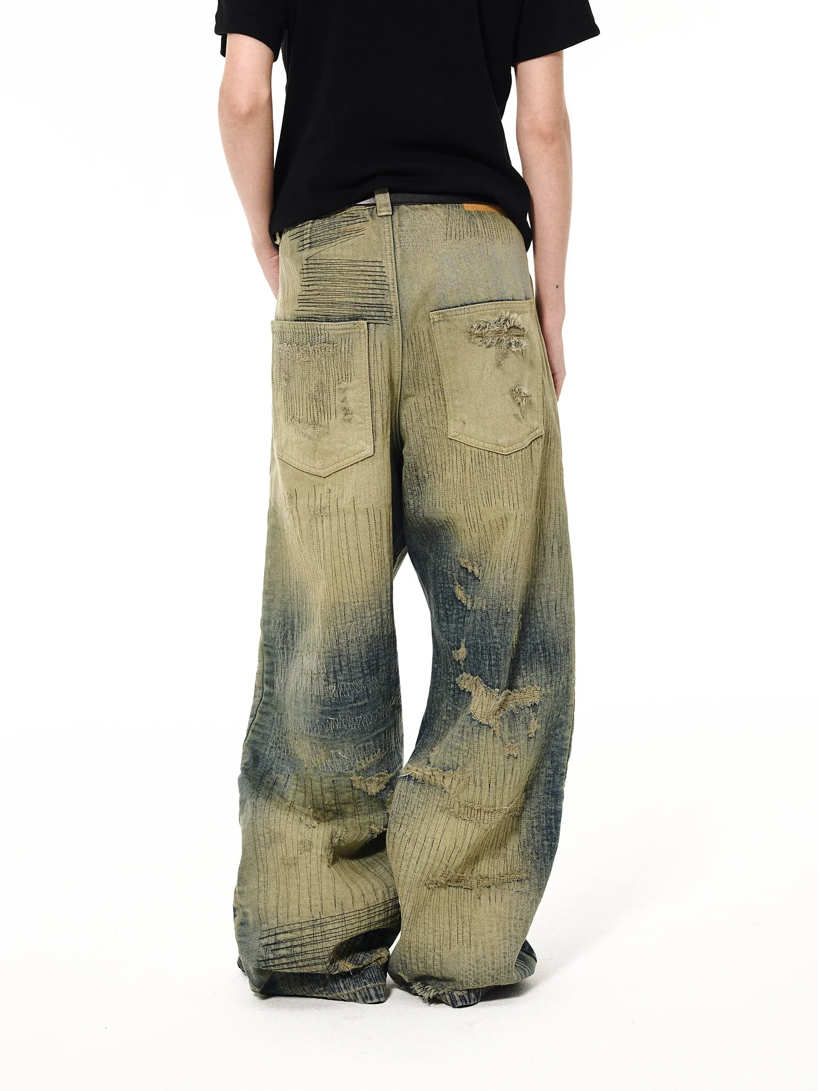 Wide-Leg Distressed Denim Jeans - Image 4