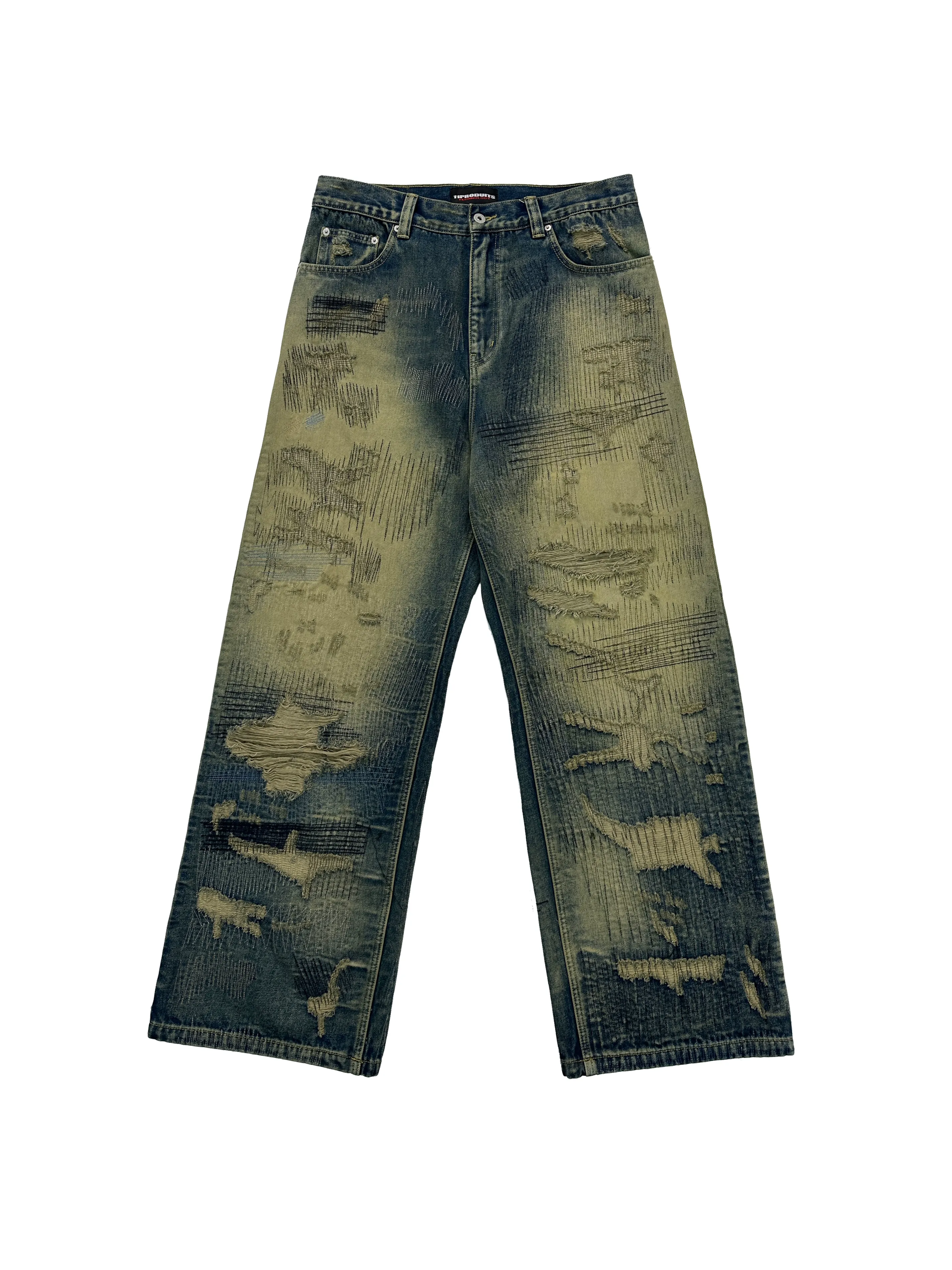 Wide-Leg Distressed Denim Jeans - Image 7