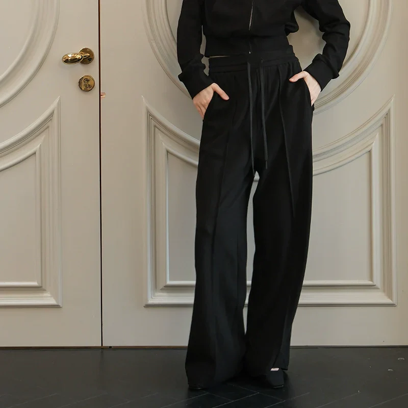 Wide-Leg Drawstring Pants