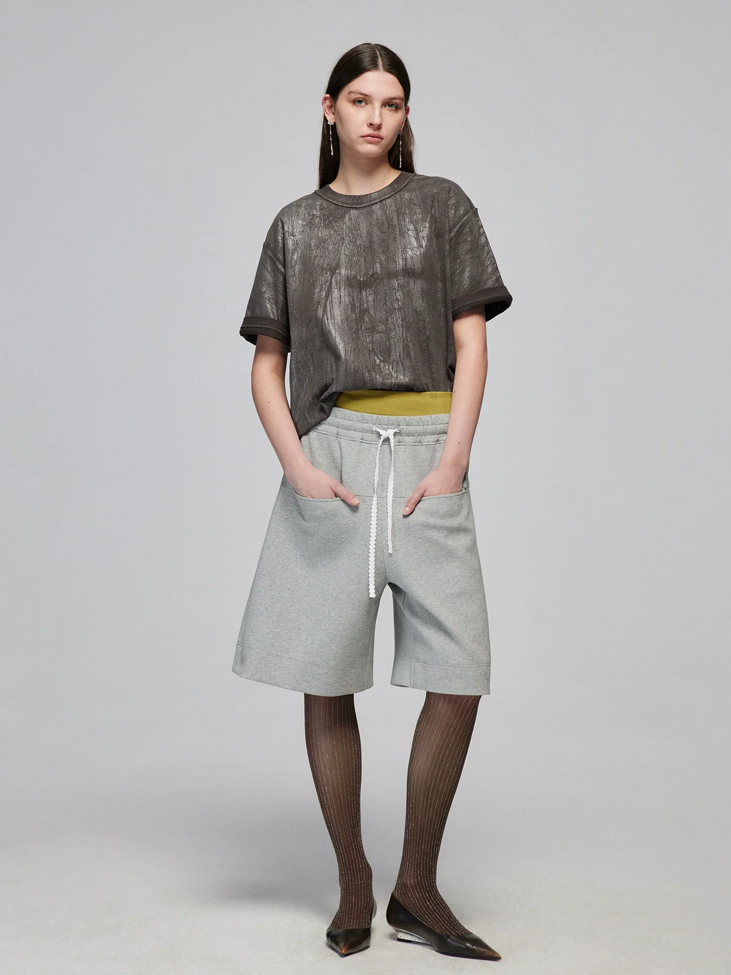 Wide-Leg Drawstring Sweat Shorts - Image 5