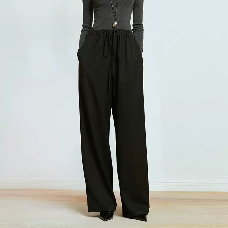 Wide-Leg Elastic Trousers - Image 2