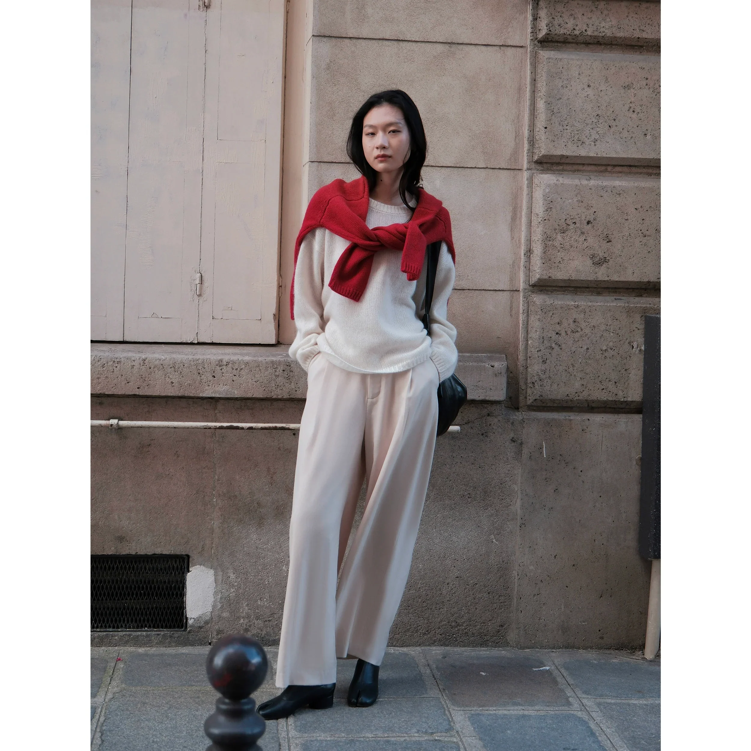 Wide-Leg High-Waist Trousers