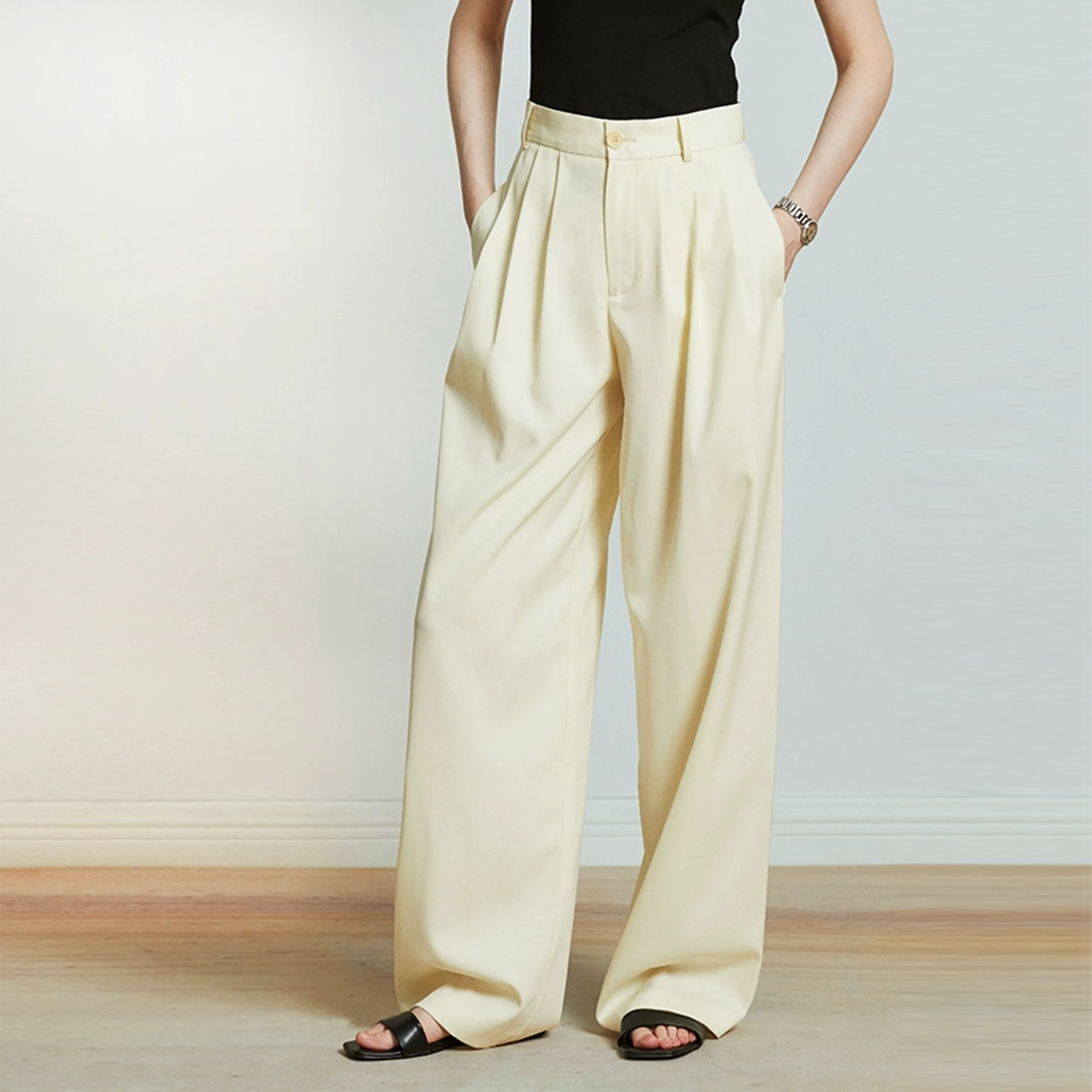 Wide-Leg High-Waisted Trousers - Image 5
