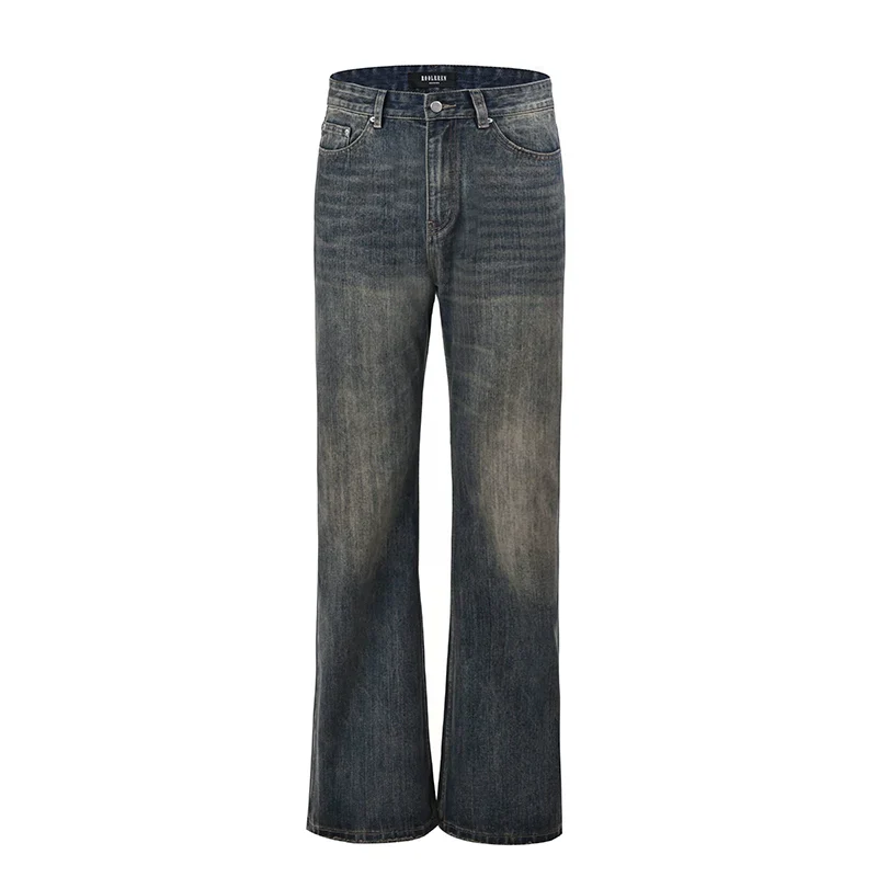 Wide-Leg Japanese Blue Denim Jeans - Image 4
