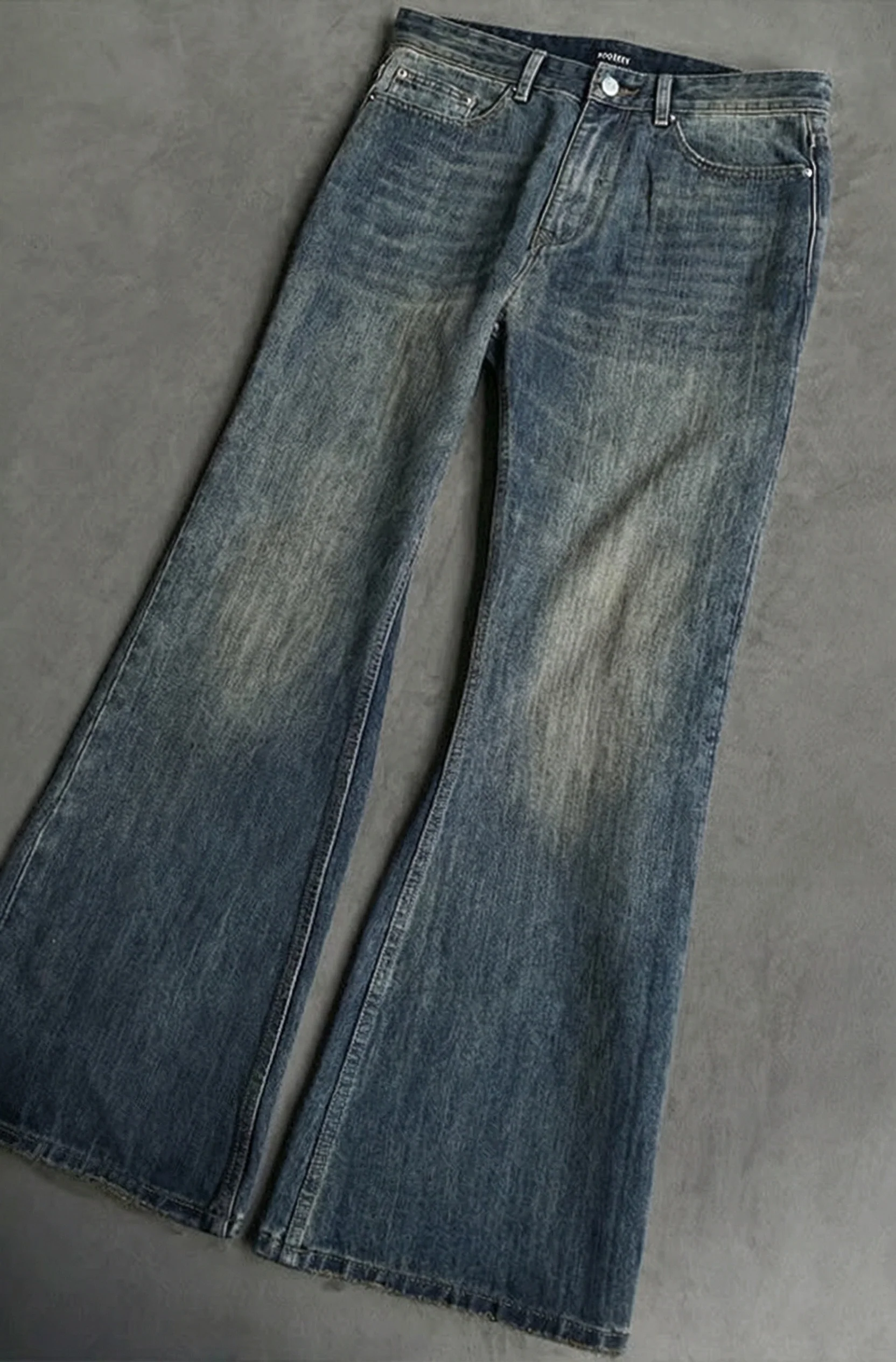 Wide-Leg Japanese Blue Denim Jeans - Image 5