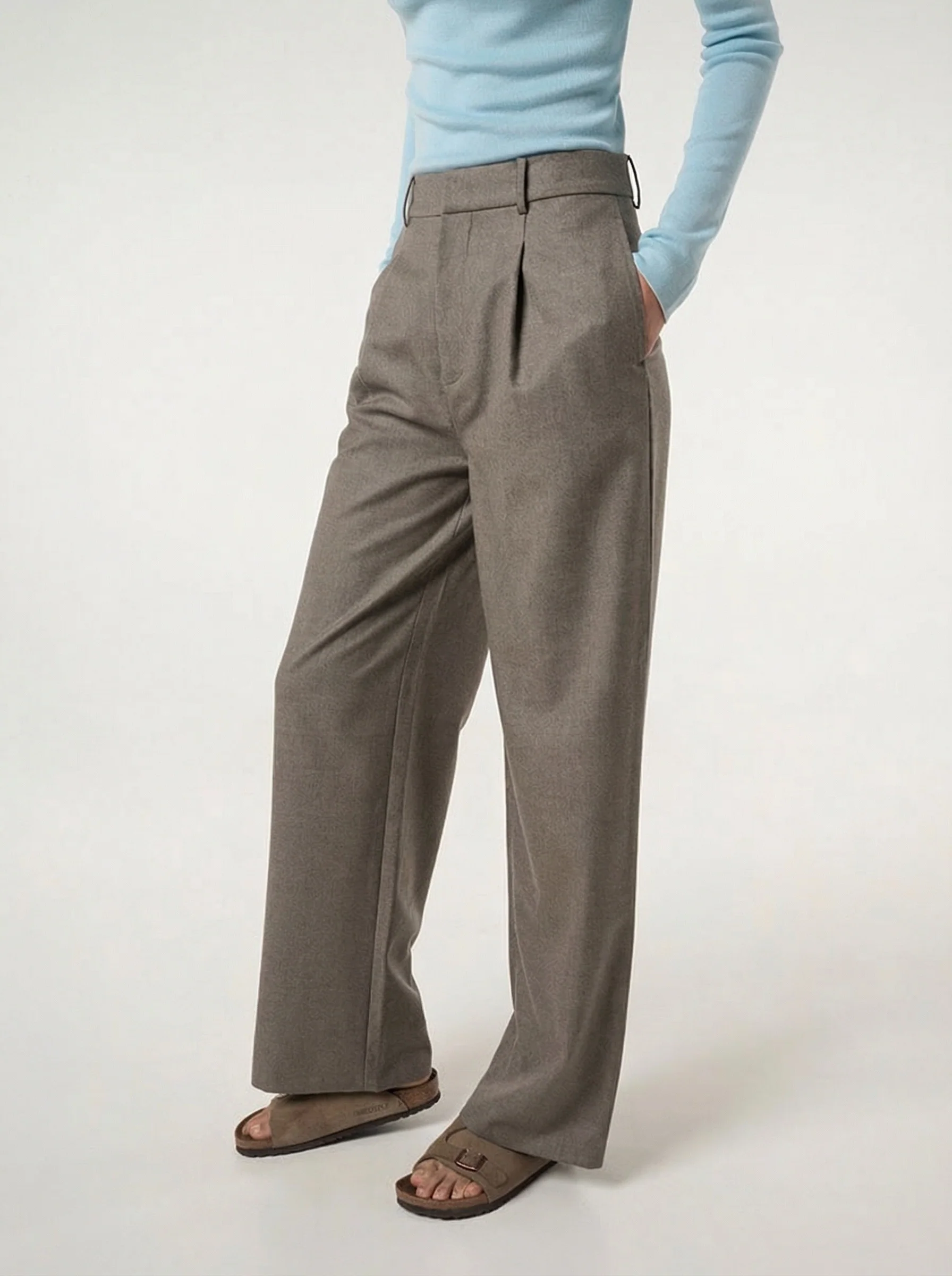 Wide-Leg Pure Wool Trousers - Image 4