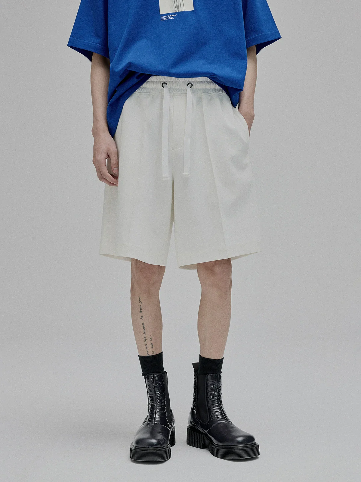 Wide-Leg Roman Knit Drawstring Trousers & Shorts - Image 5