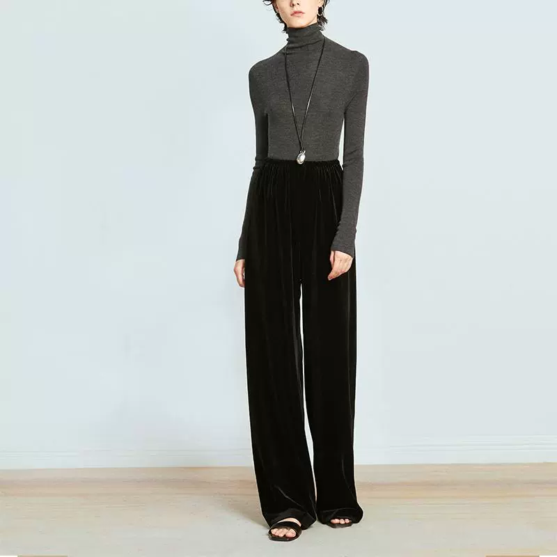 Wide-Leg Velvet Pants - Image 2