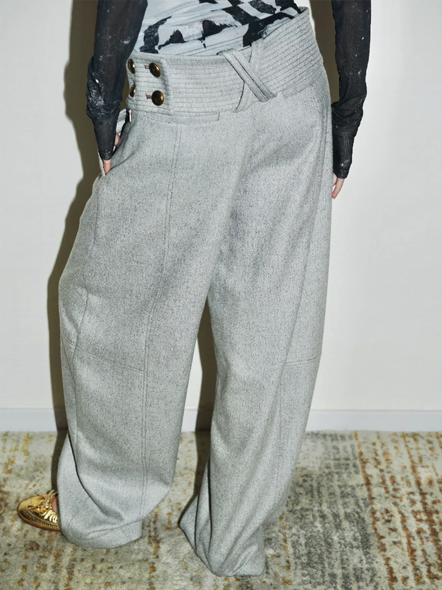 Wide-Leg Wool-Blend Trousers - Image 4