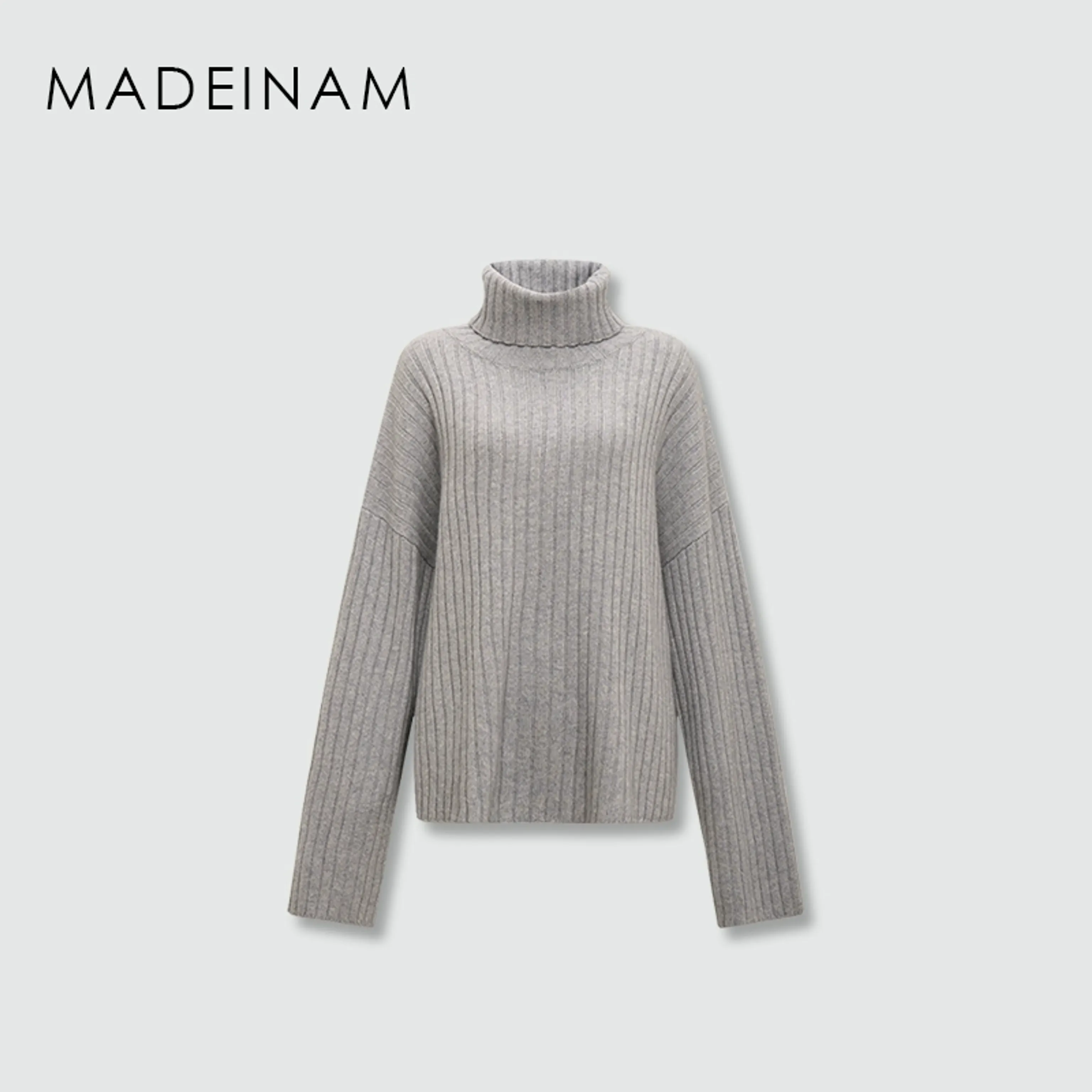 Wide Rib Cashmere-Wool Turtleneck - Image 7
