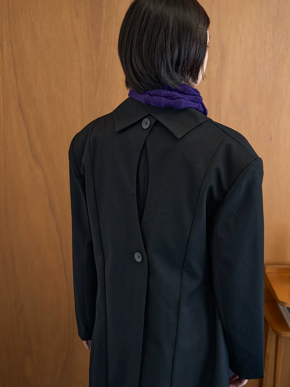 Wide-Shoulder Double-Placket Coat - Image 2