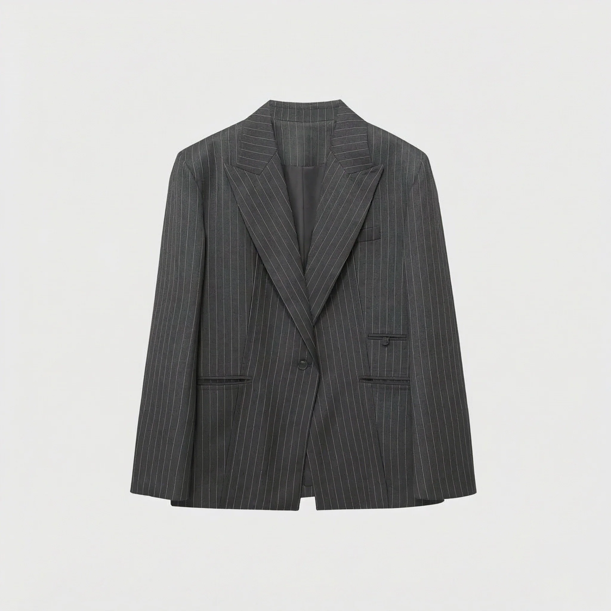Wide Shoulder Peaked Lapel Suit Set - Image 10