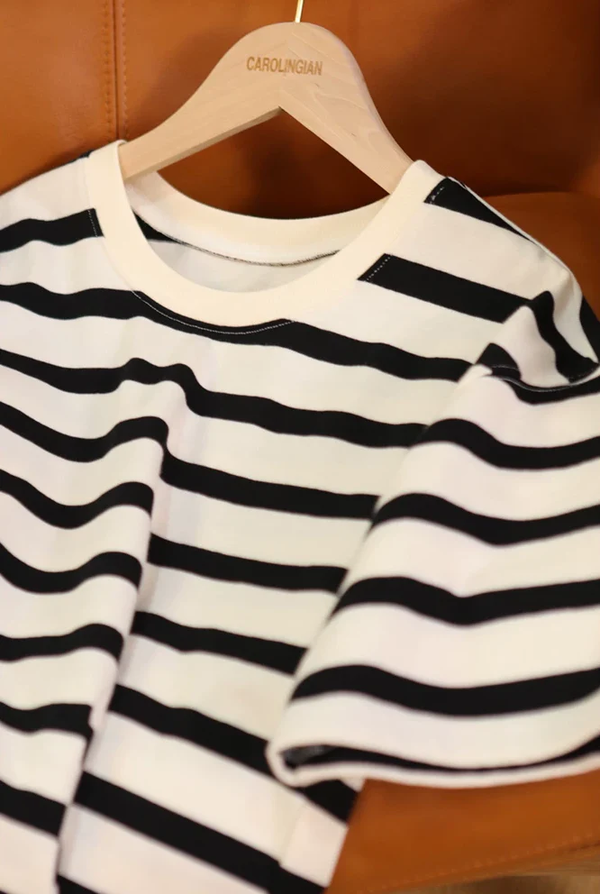 Wide-Striped Cotton Tee - Image 4