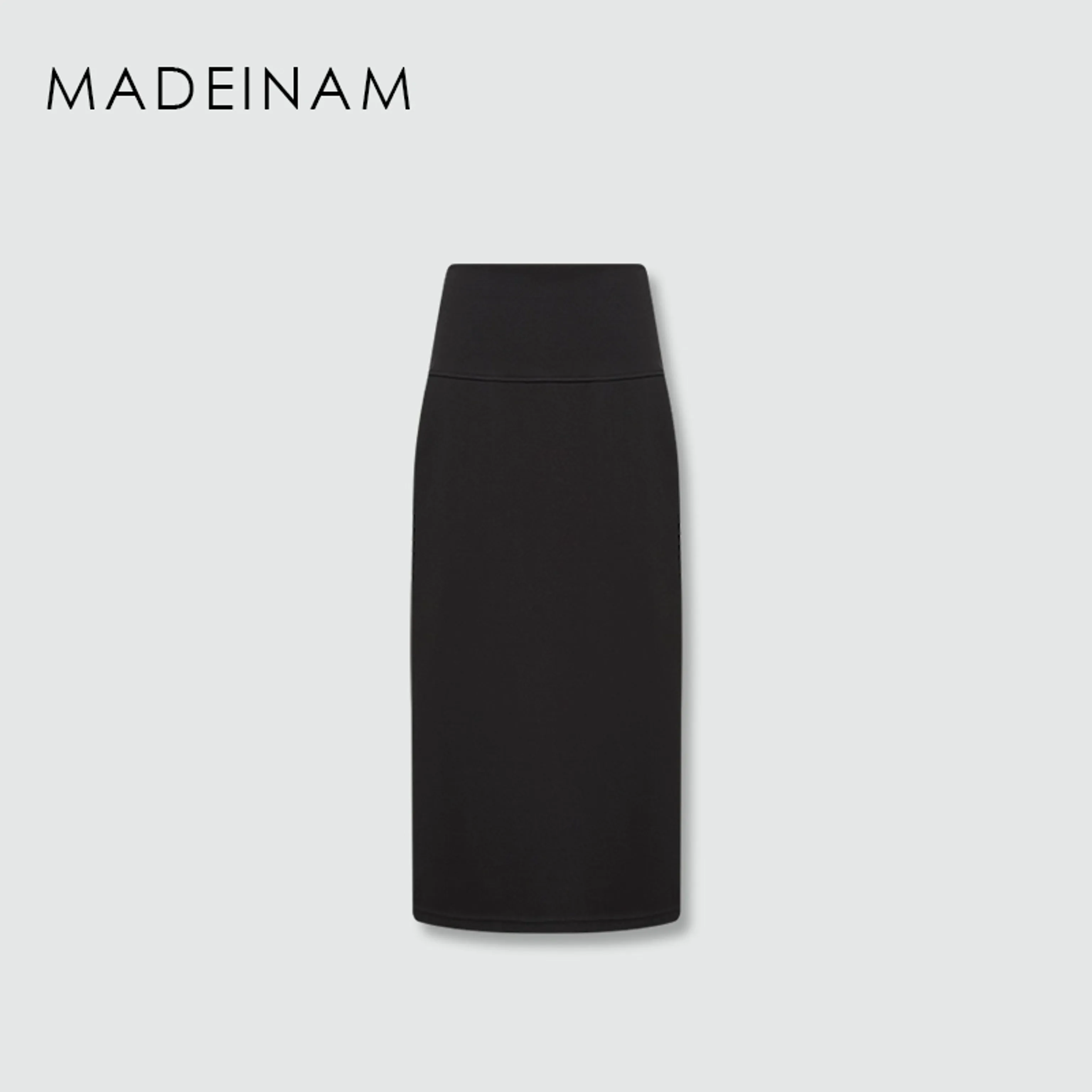 Wide Waist Back-Slit Knit Midi Skirt - Image 7