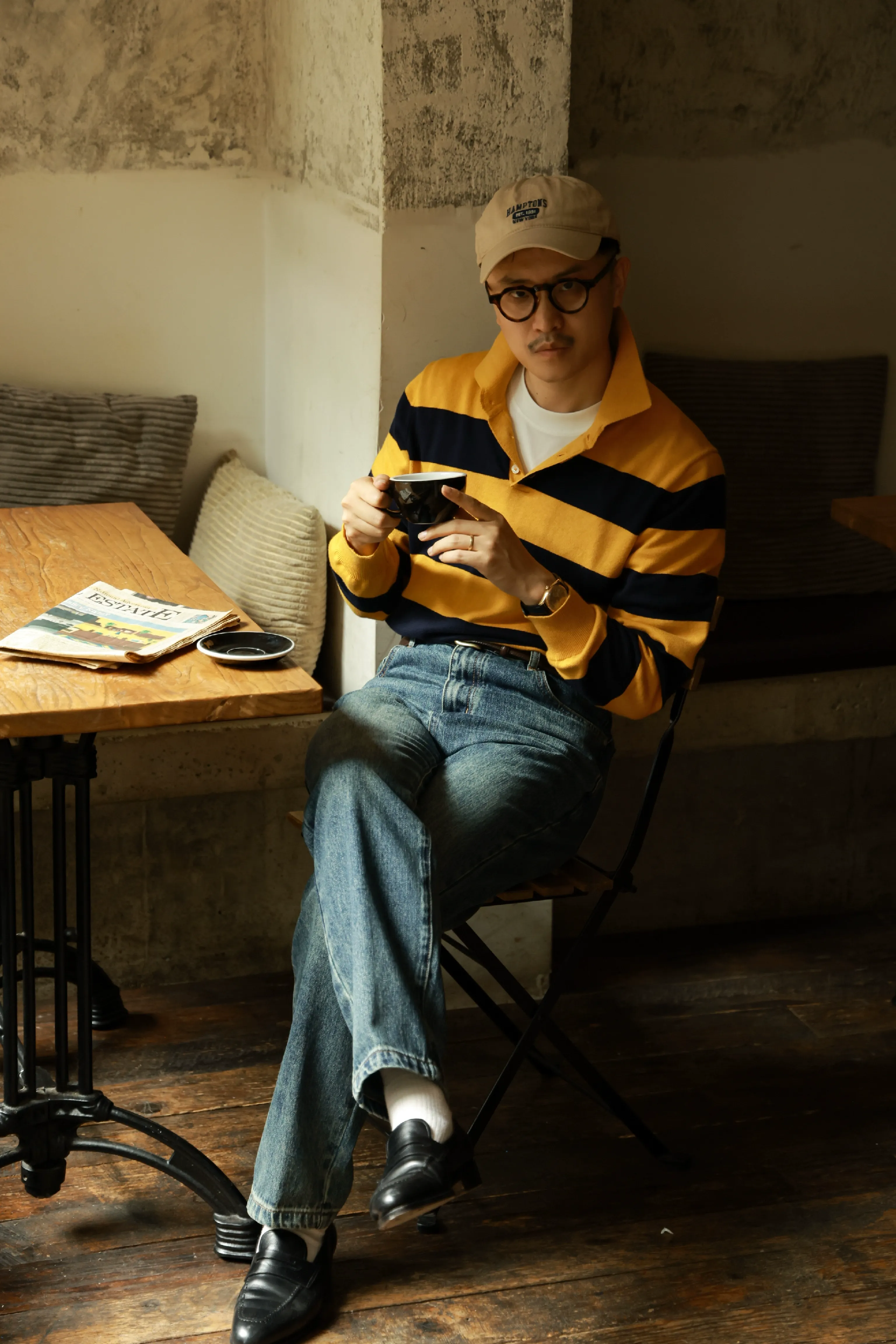 Wind-Eroded Blue Straight Jeans - Image 3