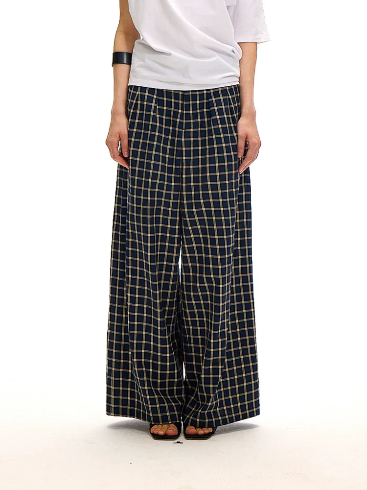 Windowpane Check Wide-Leg Pants - Image 2