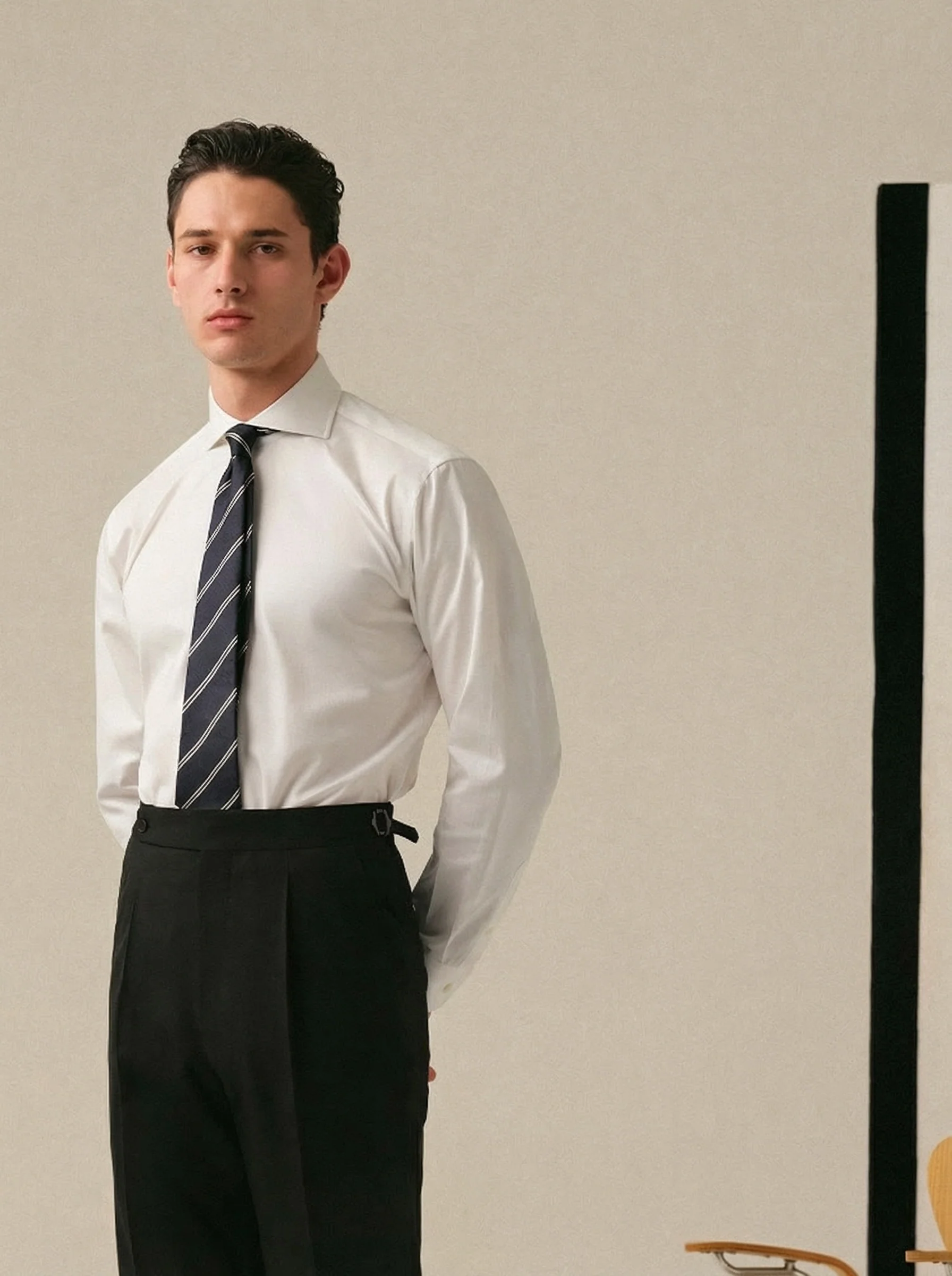Windsor Collar Iron-Free White Shirt