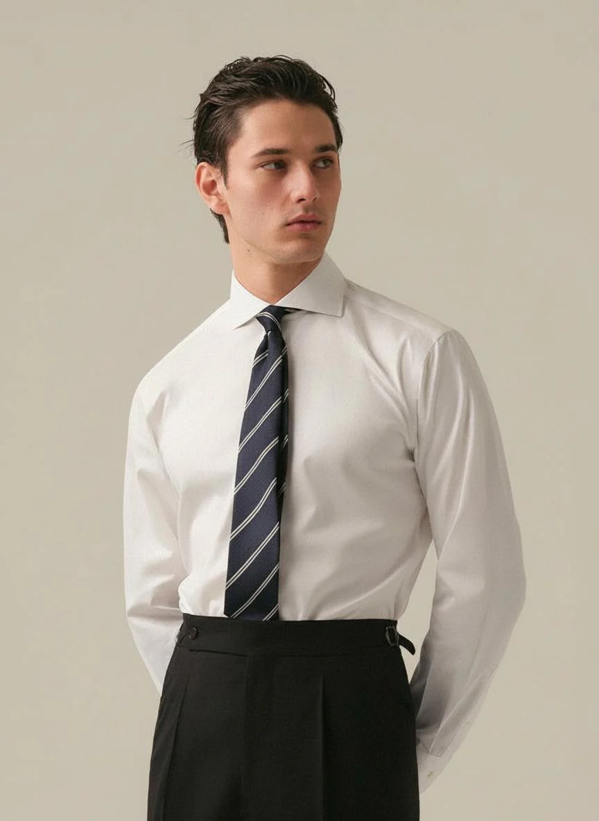 Windsor Collar Iron-Free White Shirt - Image 2