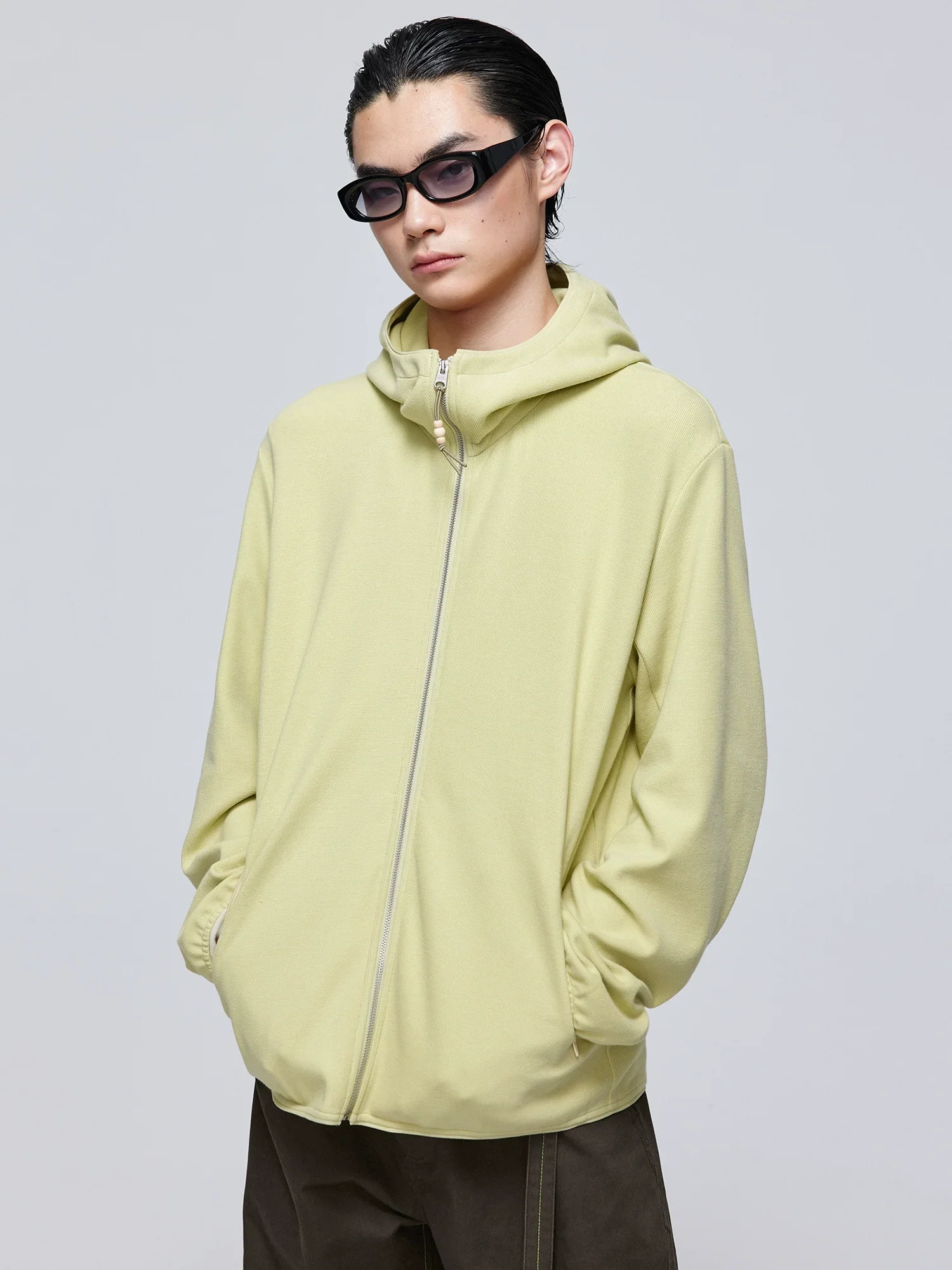 Wooden Bead Zip Hoodie
