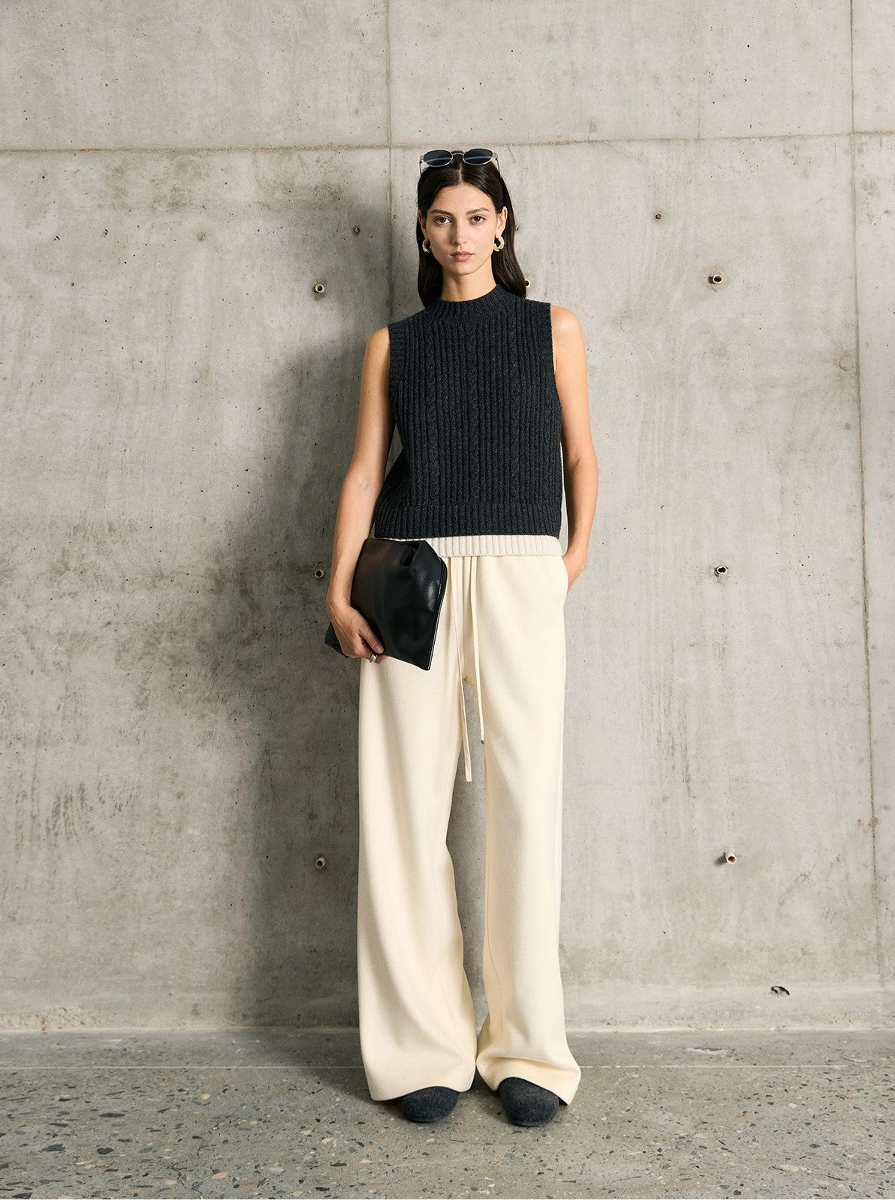 Wool-Acetate Wide-Leg Drawstring Pants - Image 5