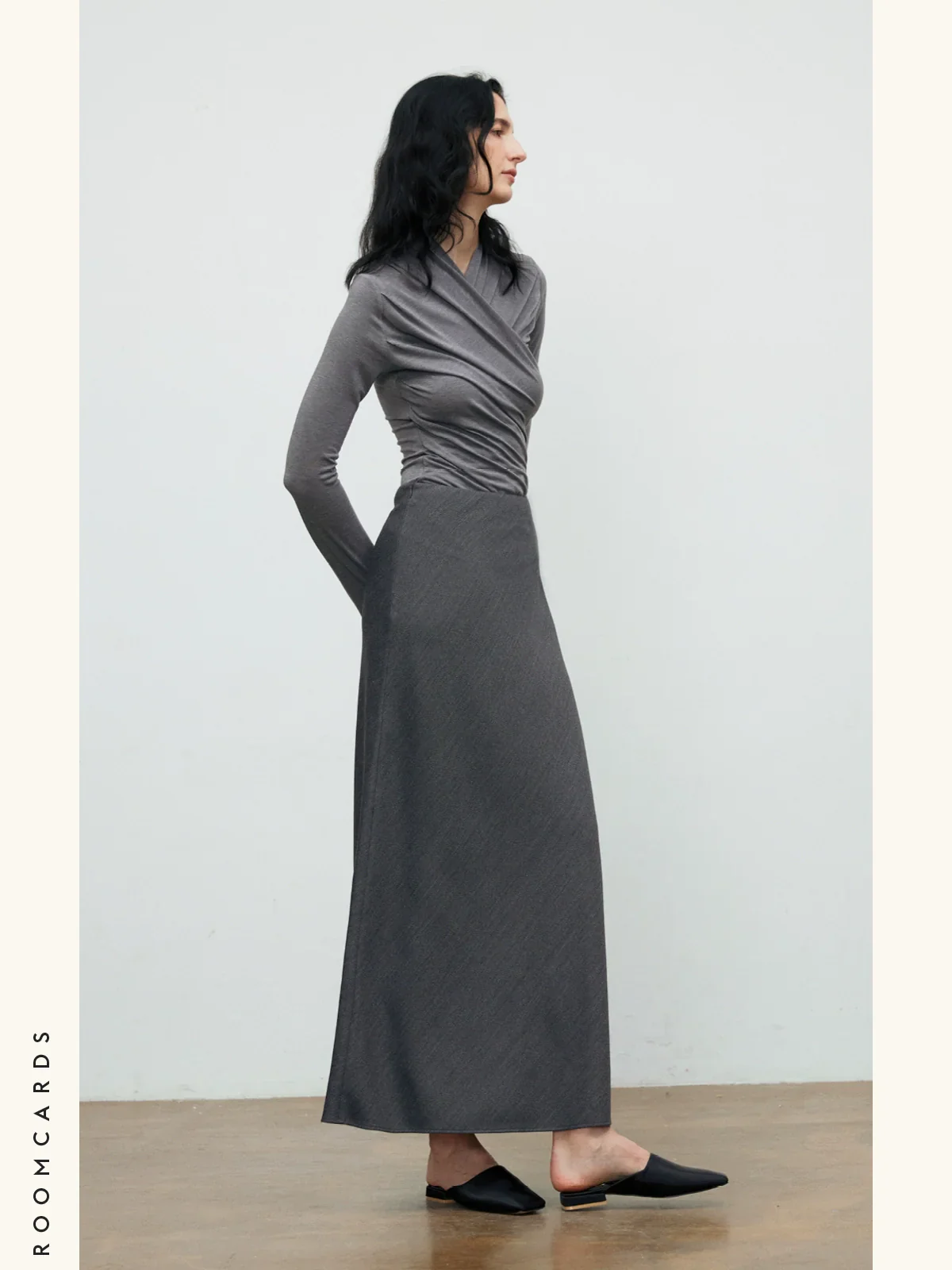 Wool-Blend Bias-Cut Midi Skirt - Image 3