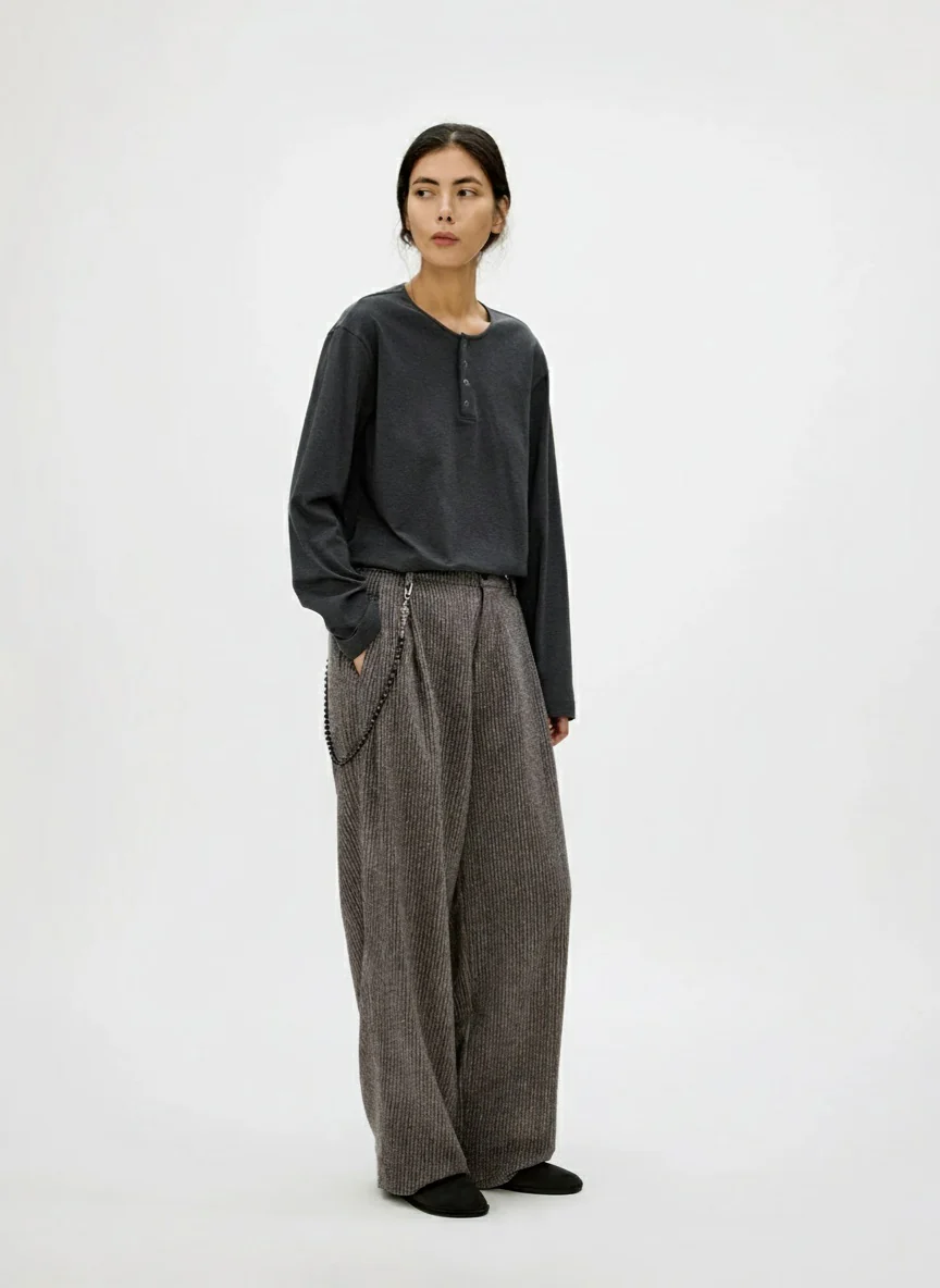 Wool-Blend Double-Pleat Pinstripe Trousers - Image 4