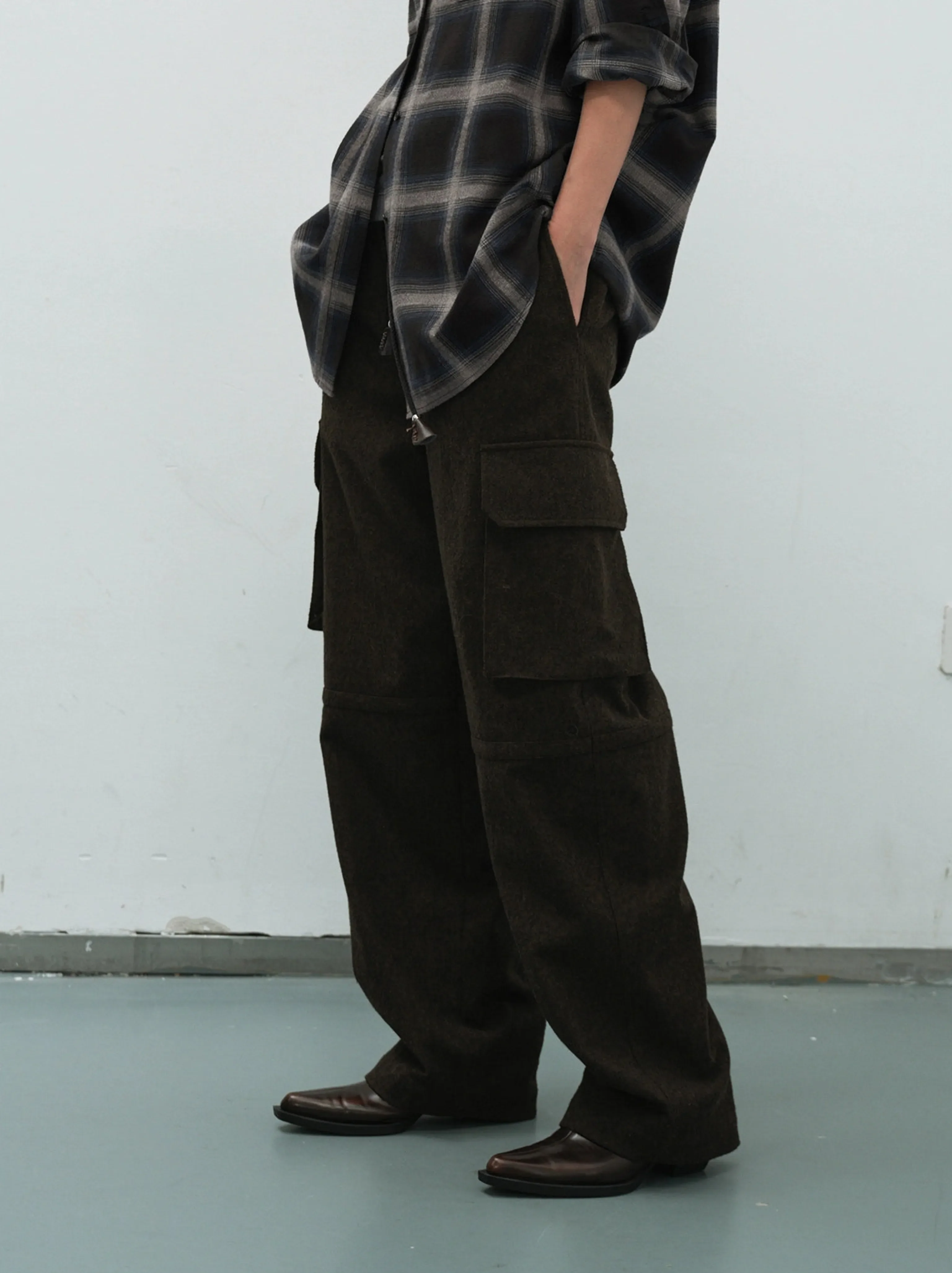 Wool-Blend Drawstring Cargo Pants - Image 3