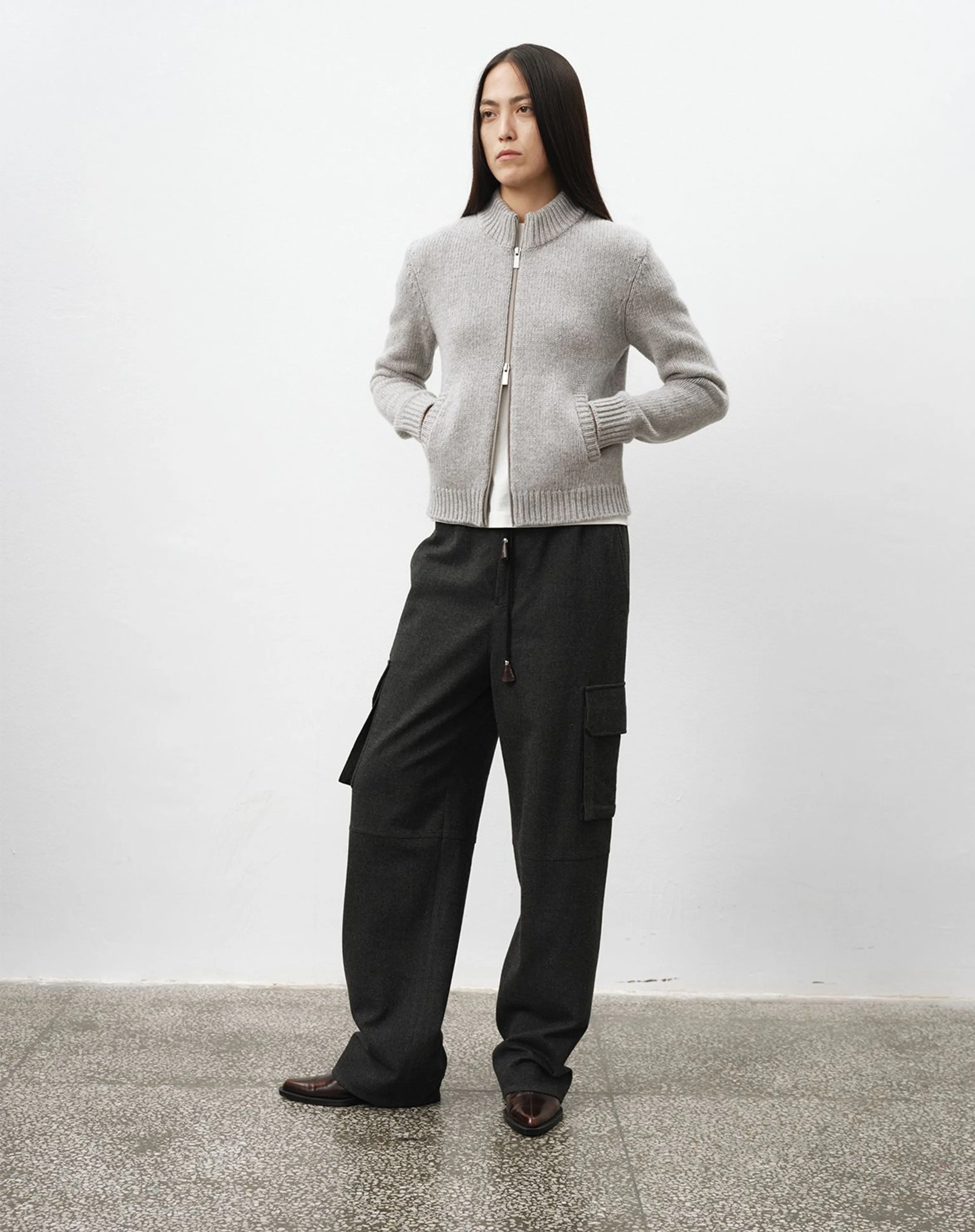Wool-Blend Drawstring Cargo Pants - Image 4