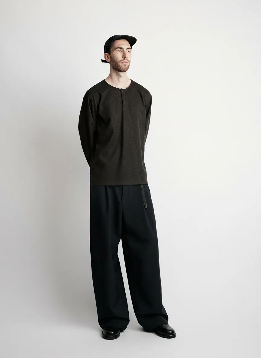 Wool-Blend Easy-Care Long-Sleeve Henley - Image 7