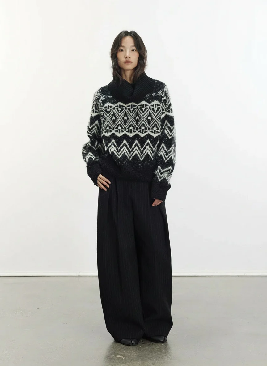 Wool-Blend Fair Isle Cowl-Neck Sweater - Image 6