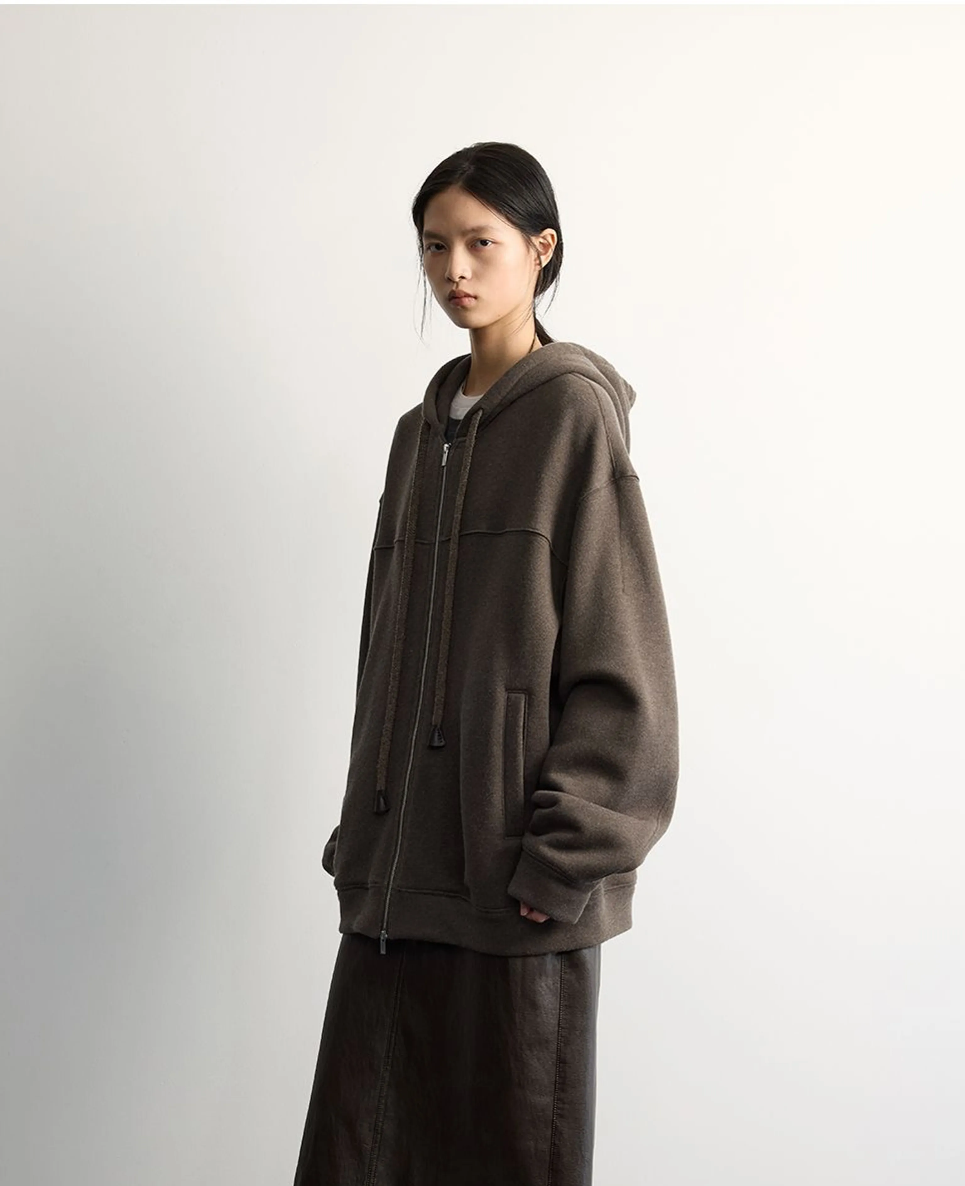 Wool Blend Fleece Zip Hoodie - Image 5