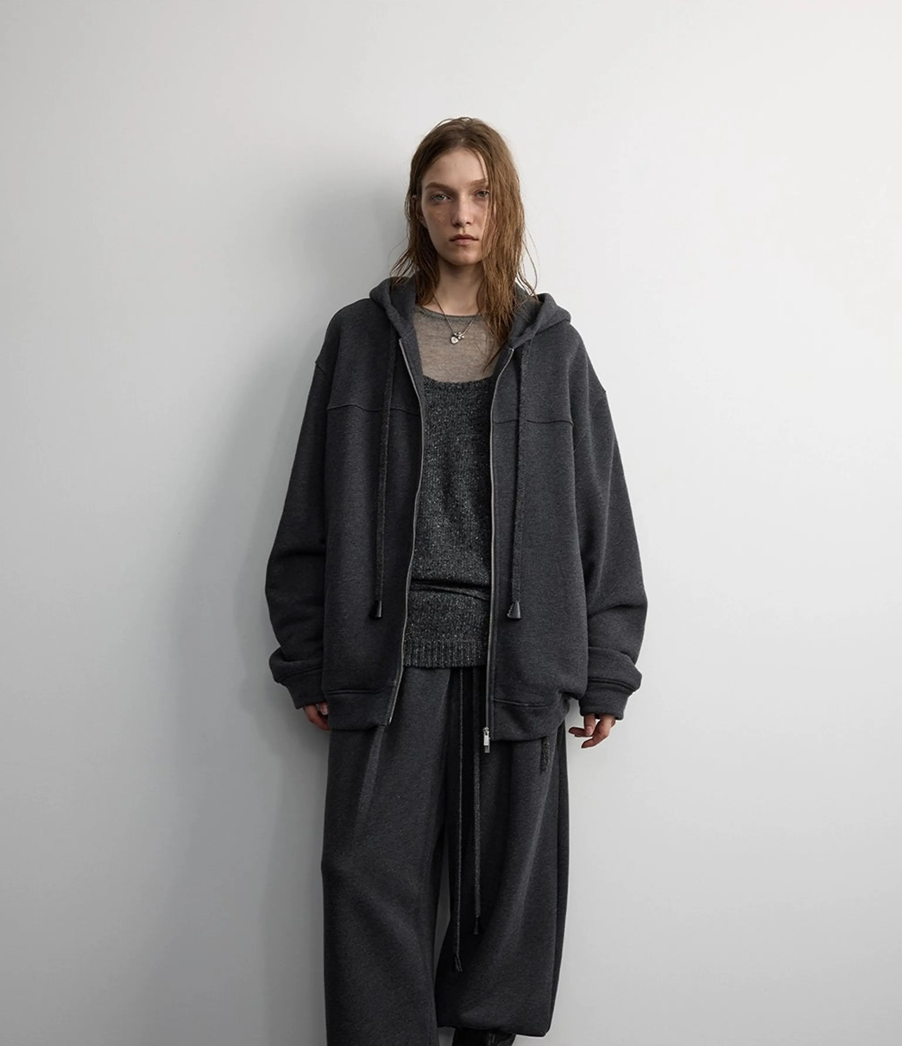 Wool Blend Fleece Zip Hoodie - Image 7