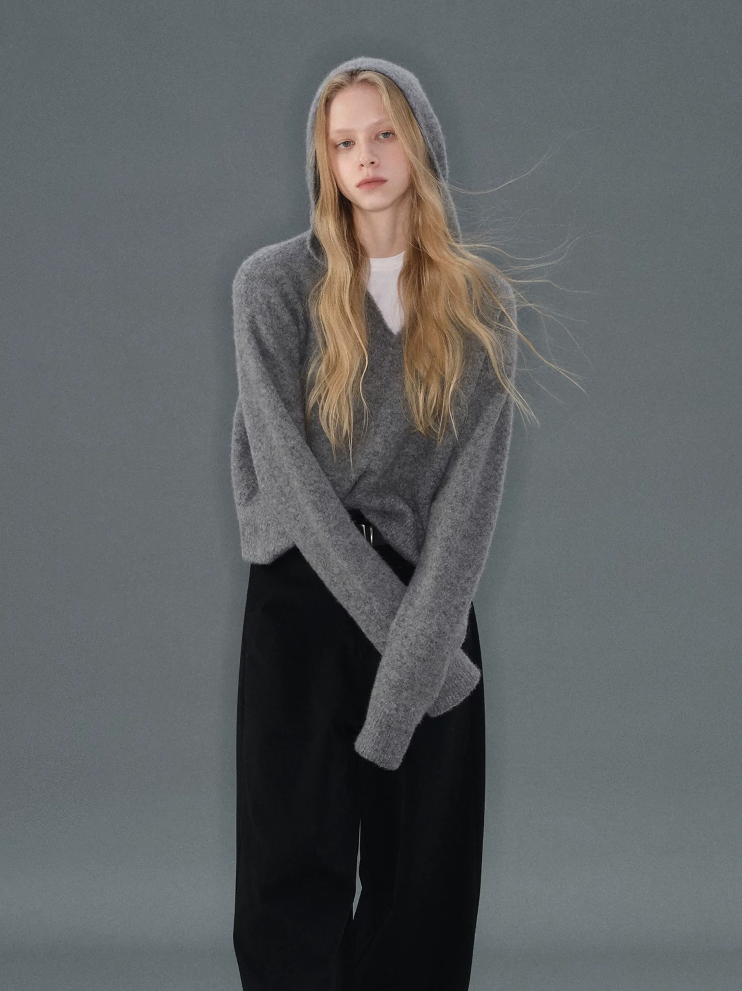 Wool Blend Hooded Sweater - Image 2