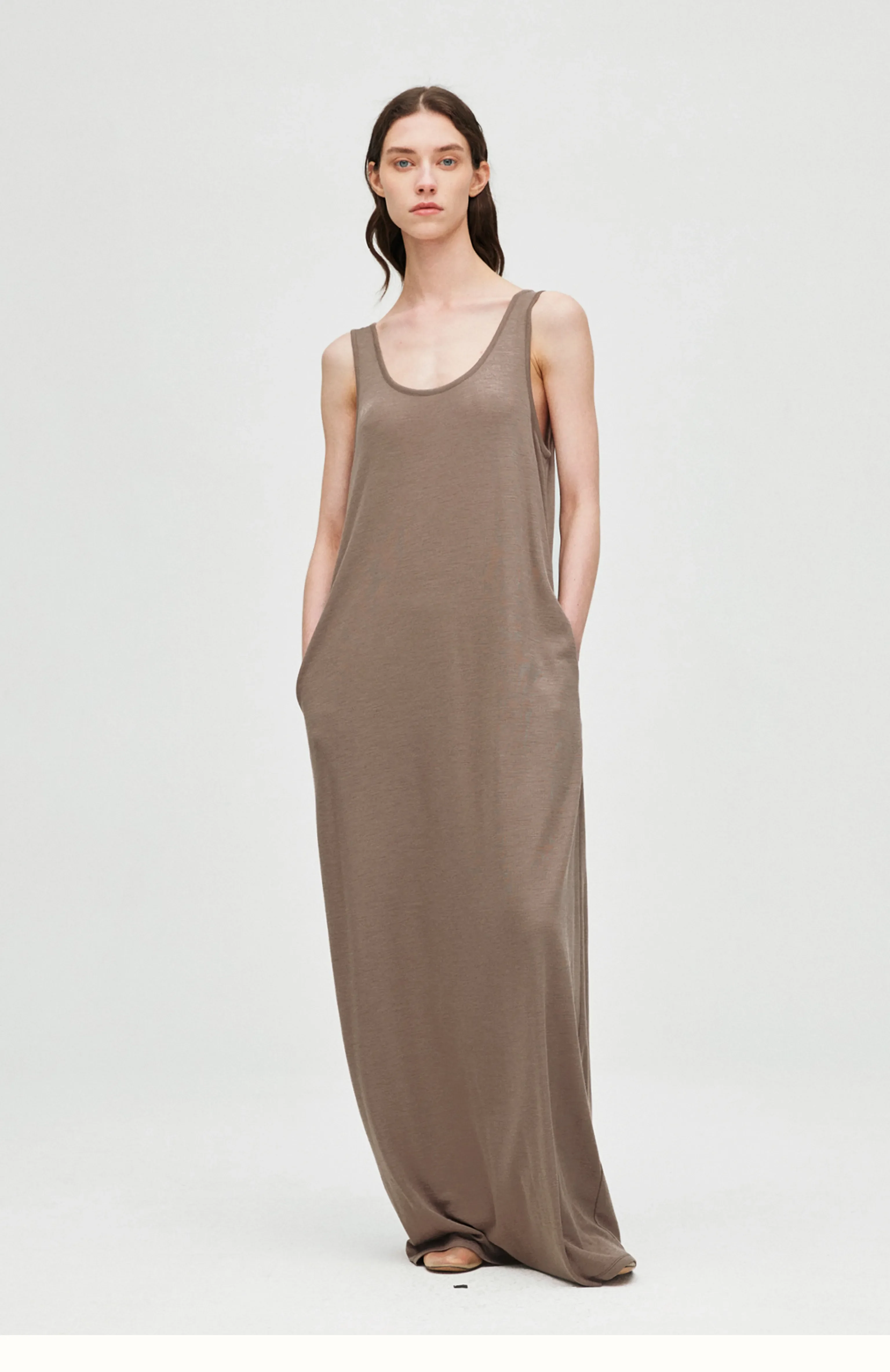 Wool-Blend Open-Back Maxi Dress - Image 2