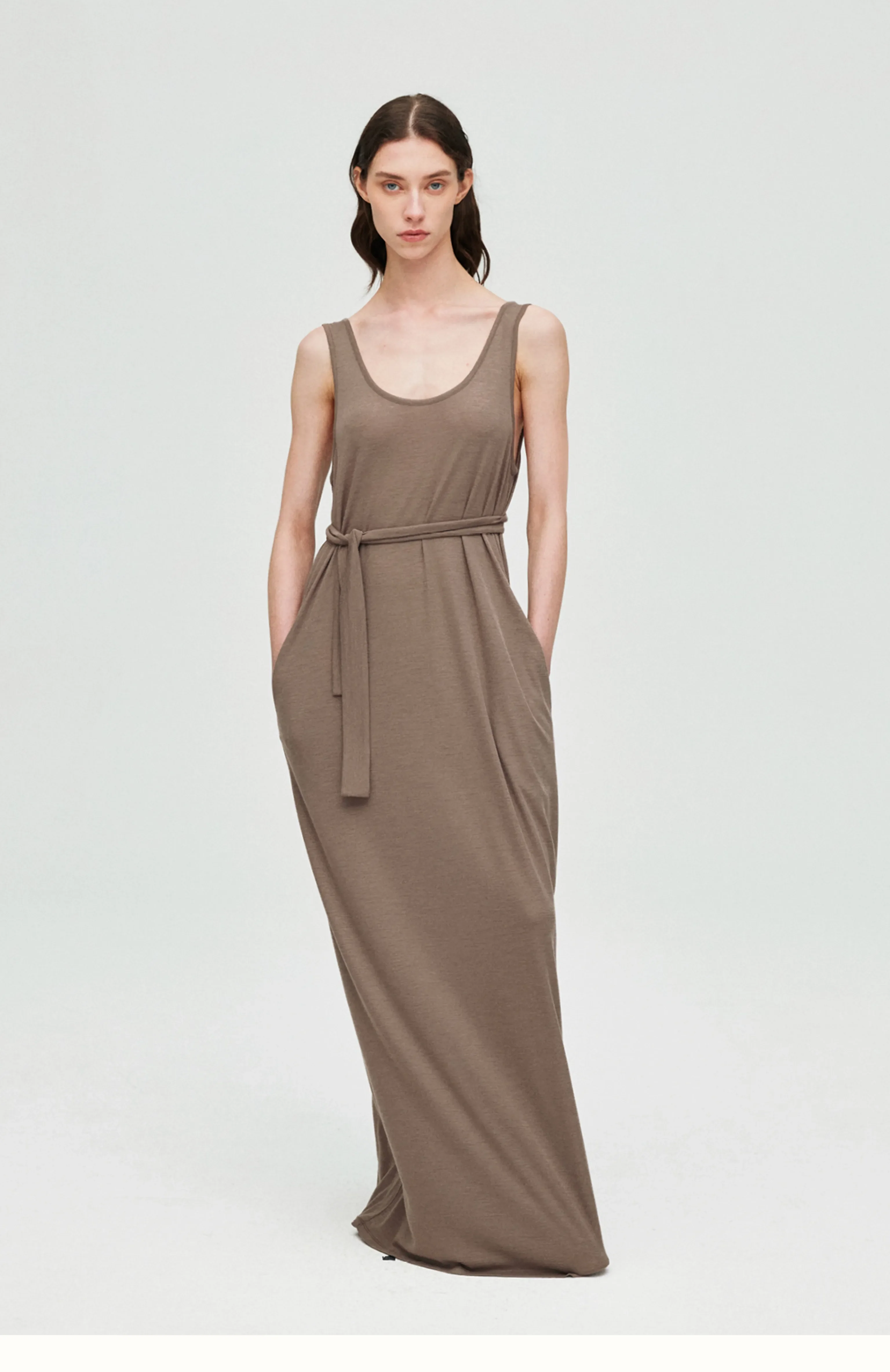 Wool-Blend Open-Back Maxi Dress - Image 3