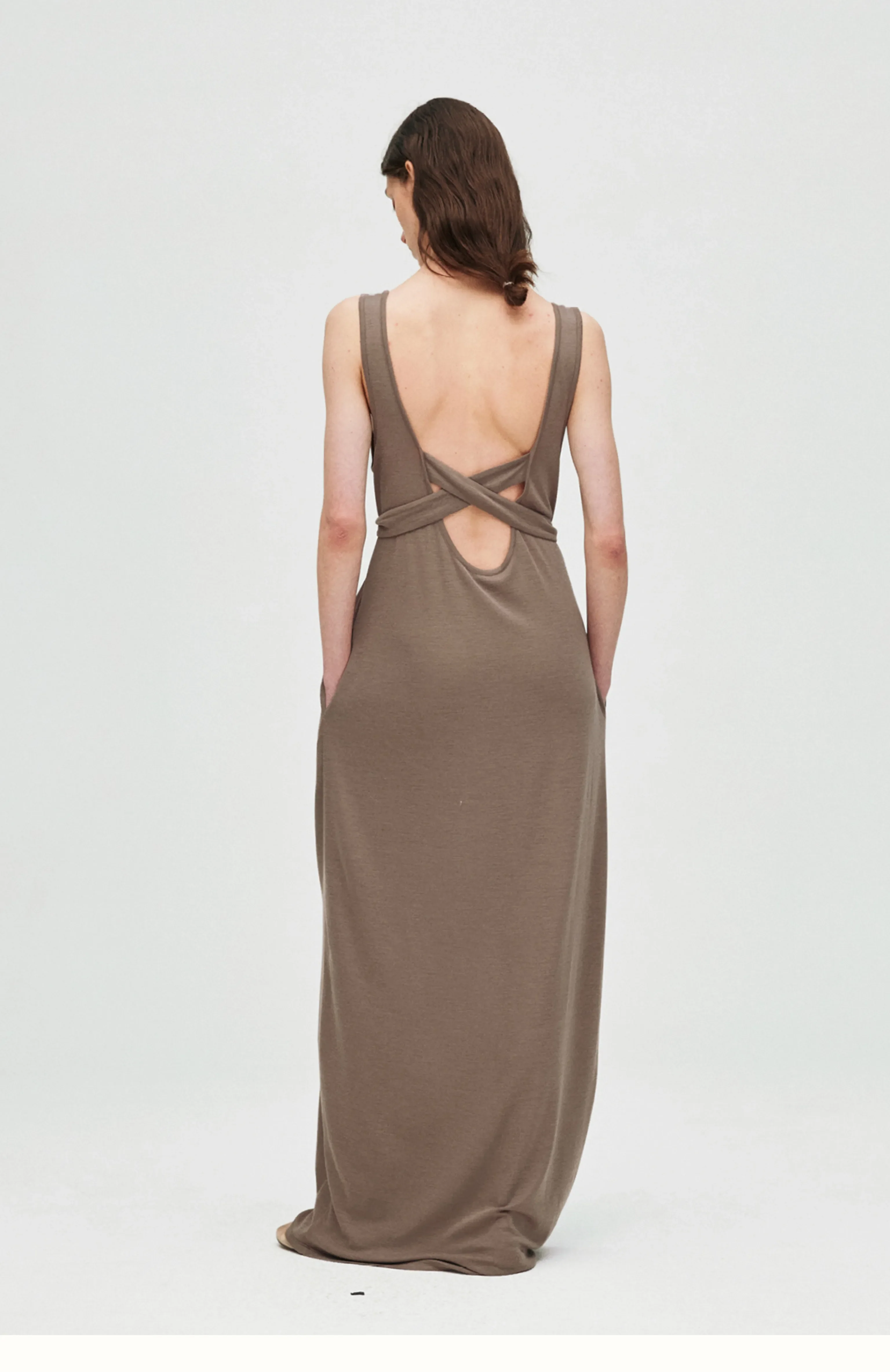 Wool-Blend Open-Back Maxi Dress - Image 5