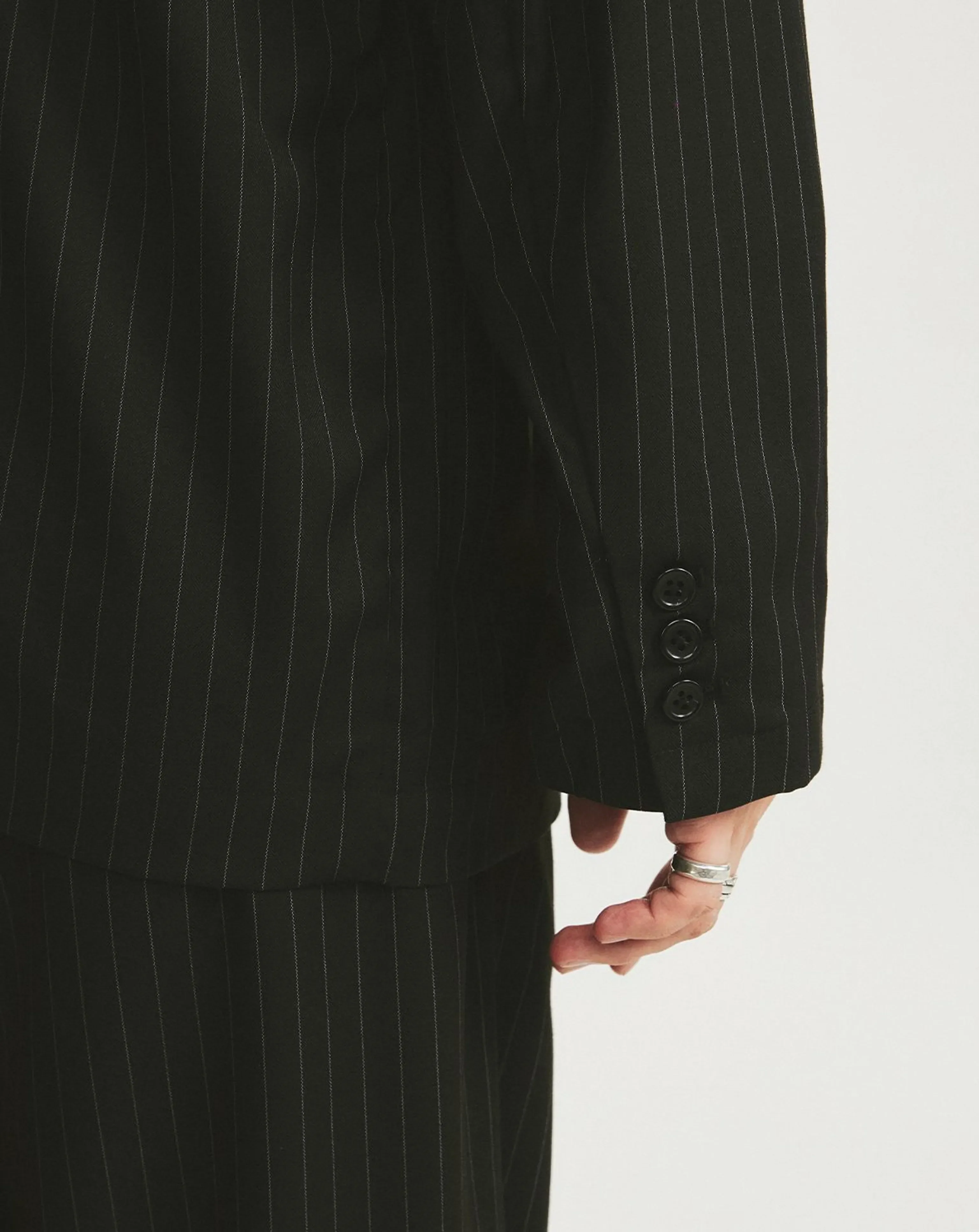 Wool-Blend Pinstripe Blazer - Image 3