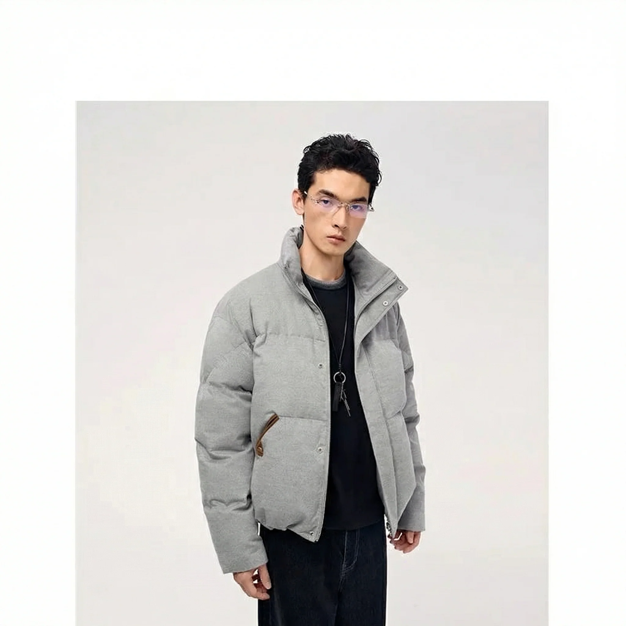 Wool-Blend Stand-Collar Down Jacket - Image 4